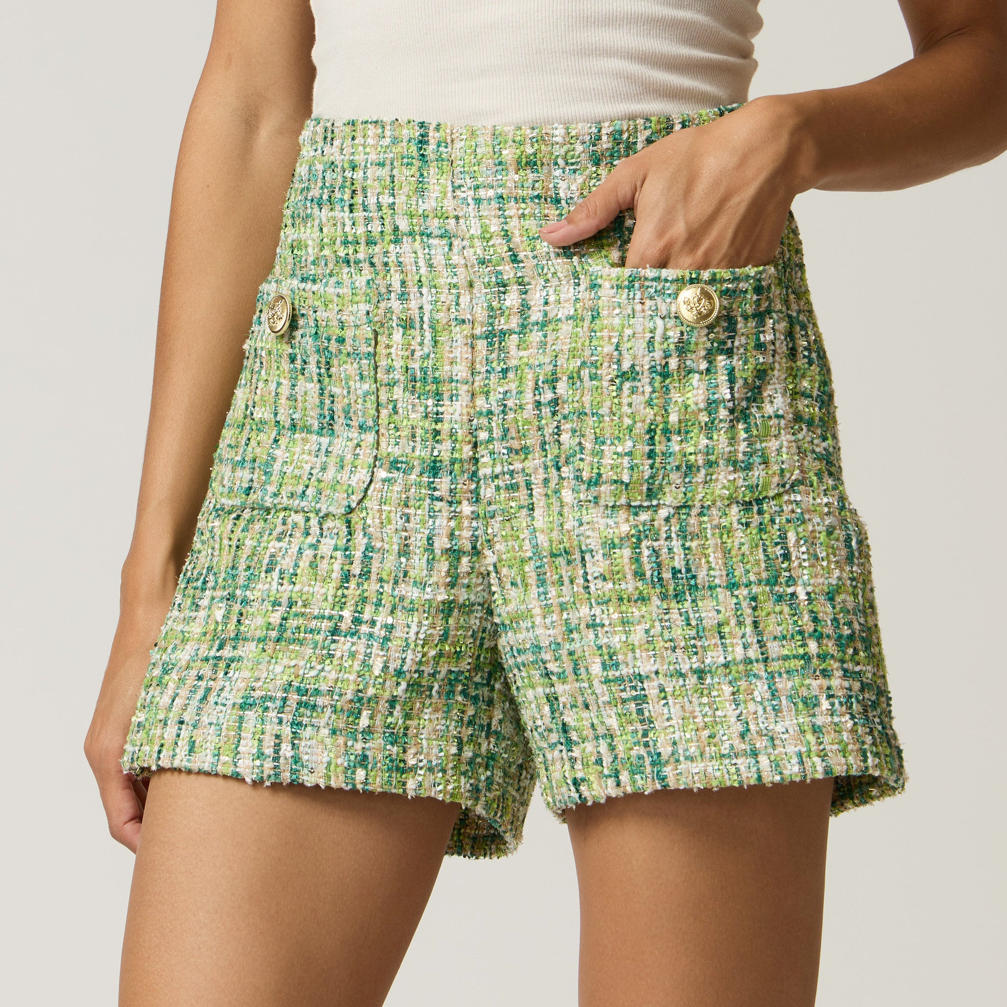 Short Mujer Verde Estampado