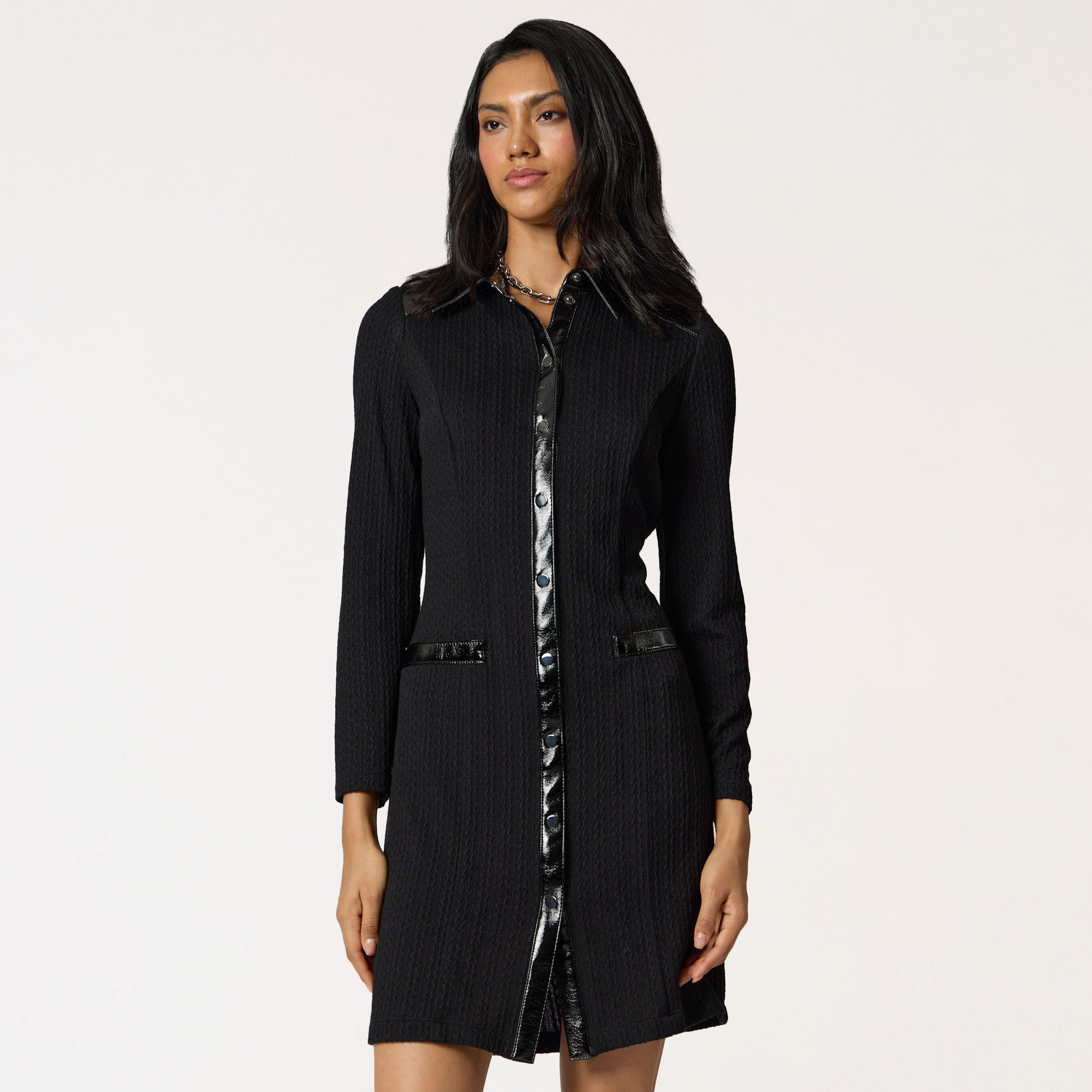 Vestido Negro Tacto Piel