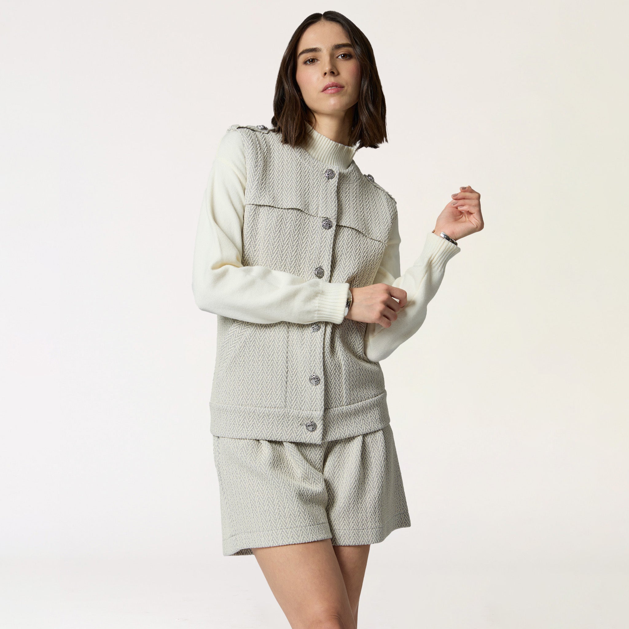 Chaleco Gris Estampado