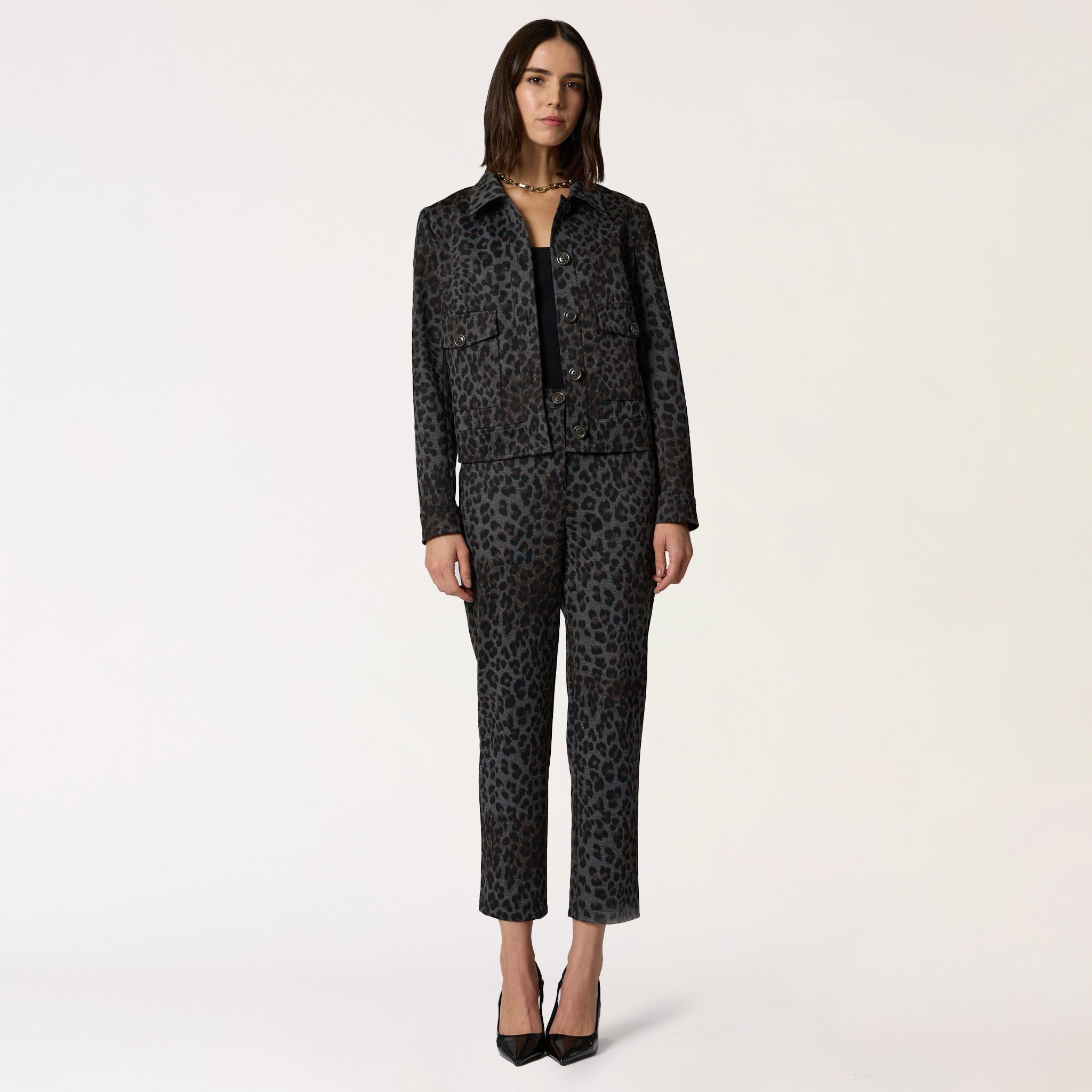 Pantalón Gris Animal Print