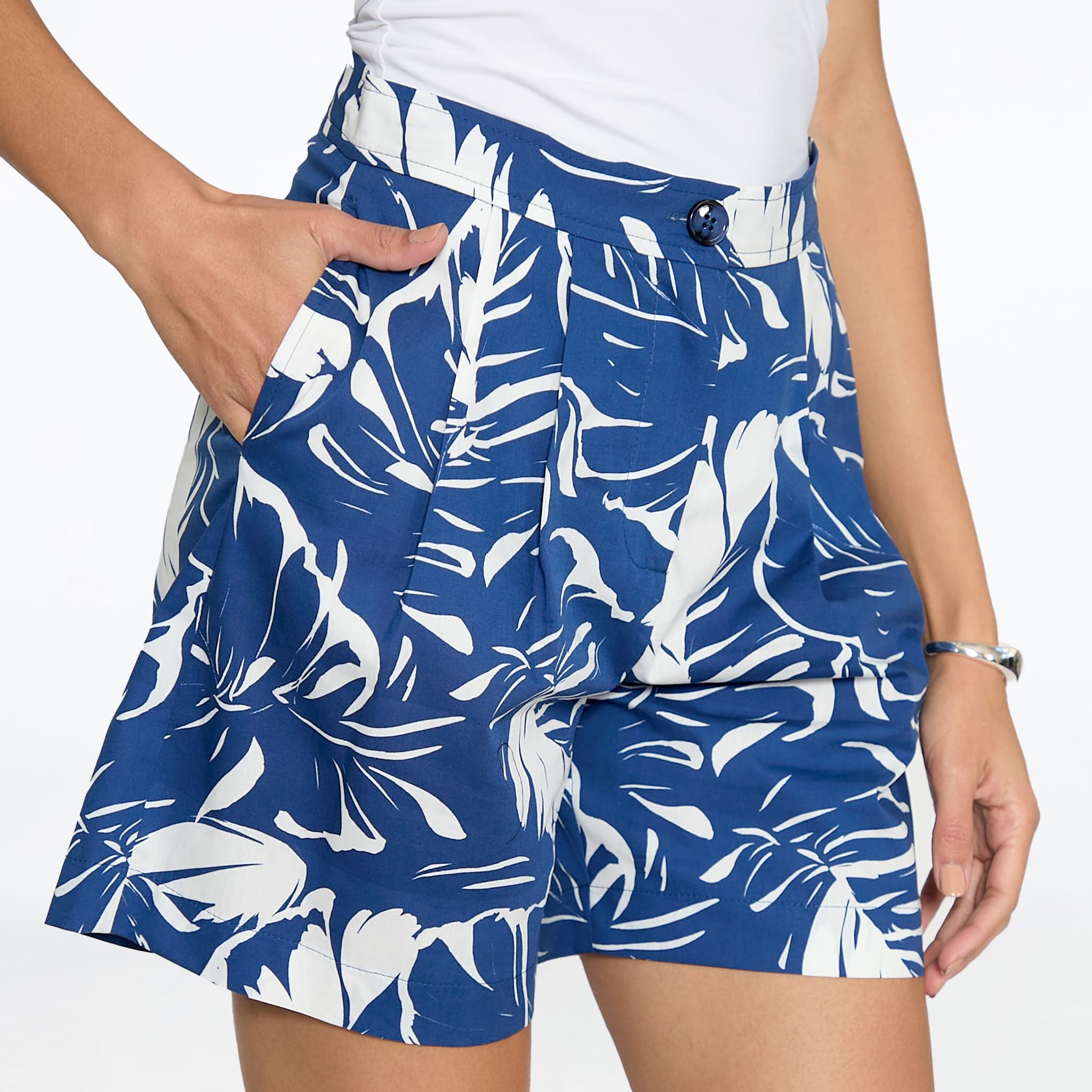 Short azul estampado