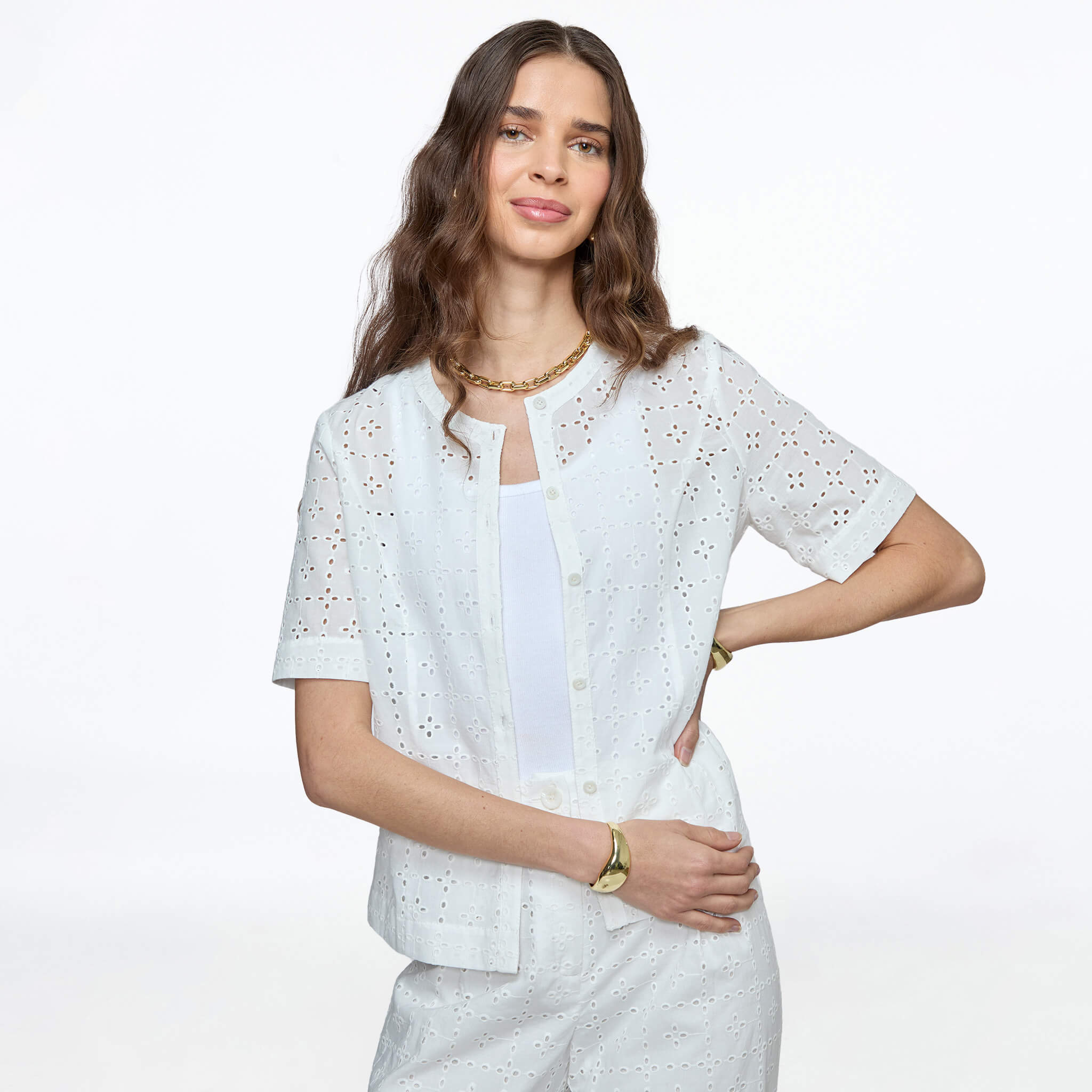 Blusa blanca con textura