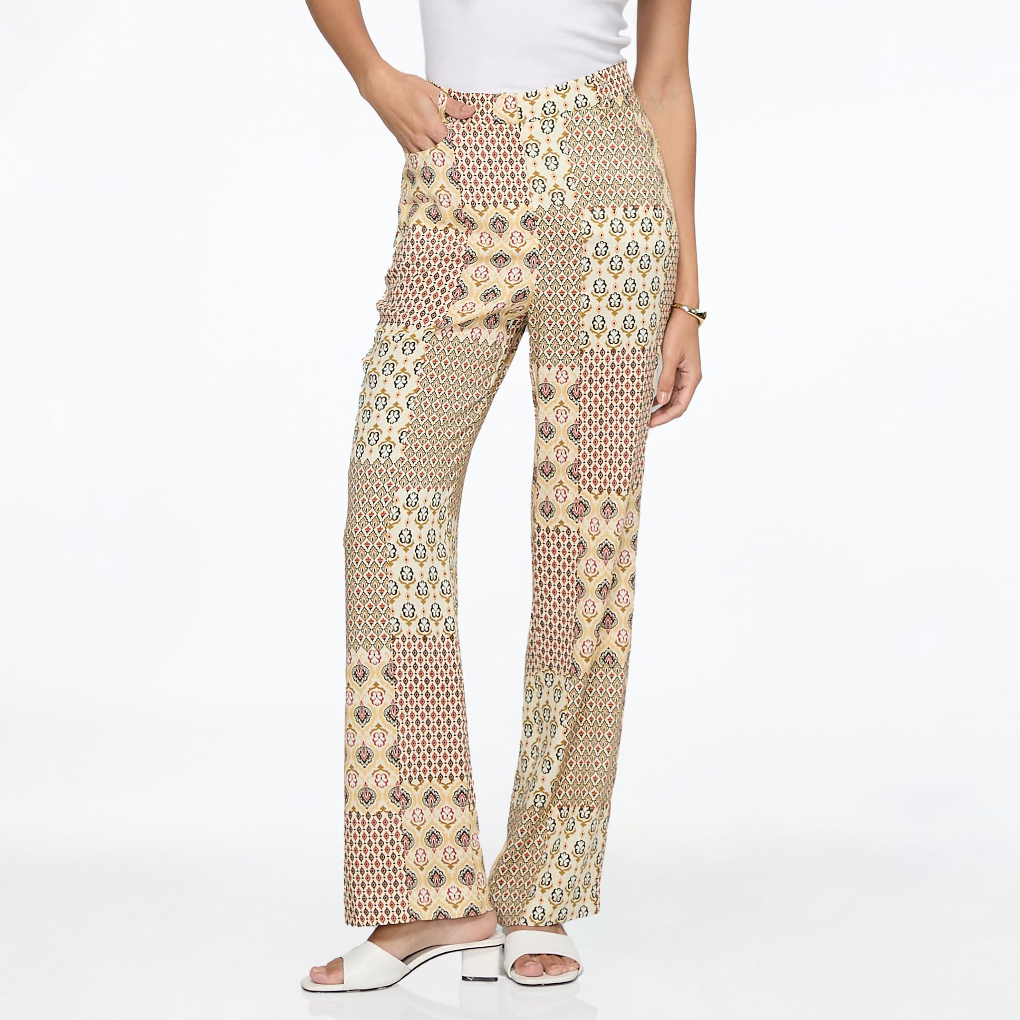 Pantalón estampado beige