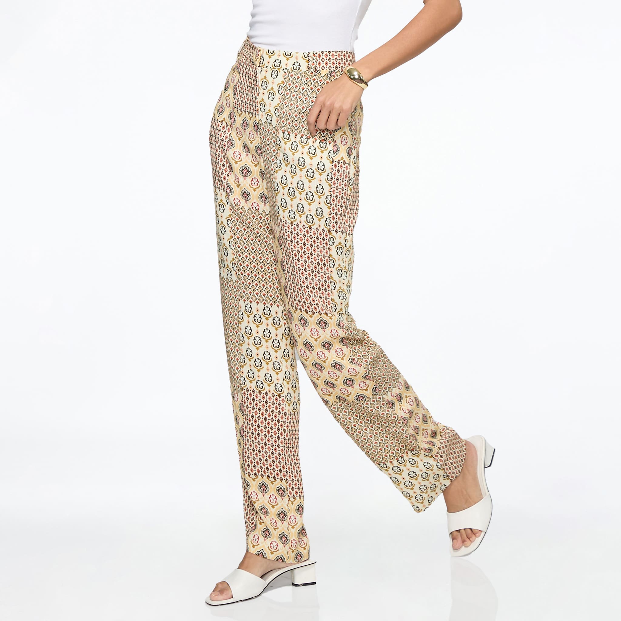 Pantalón estampado beige