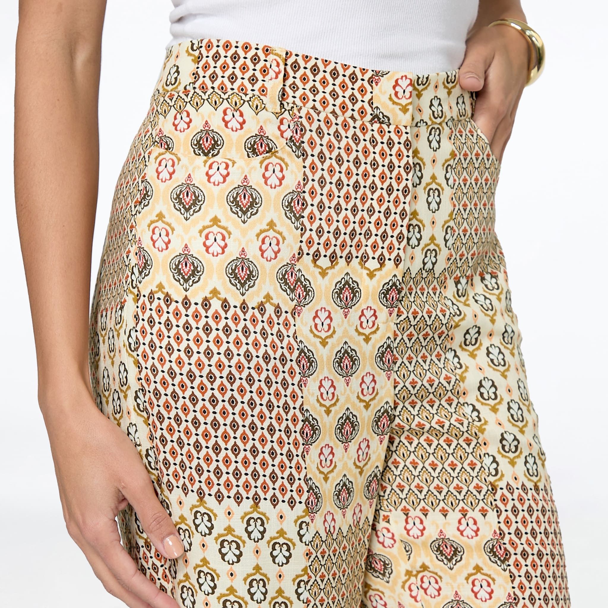 Pantalón estampado beige