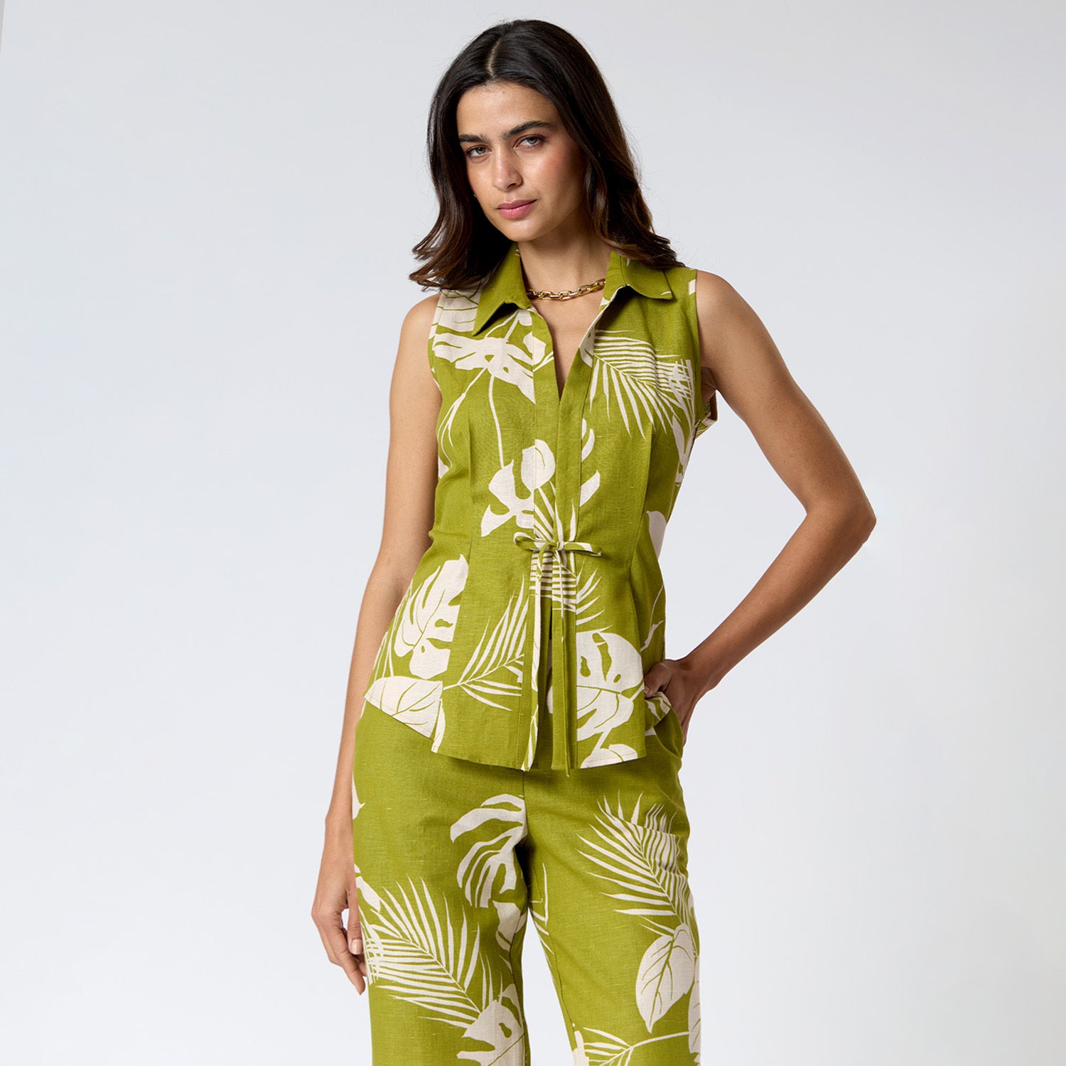 Blusa Verde Estampada