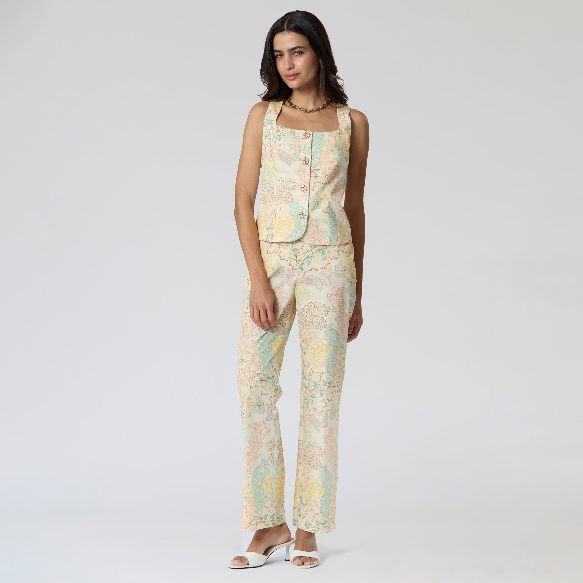 Blusa Hueso Estampada