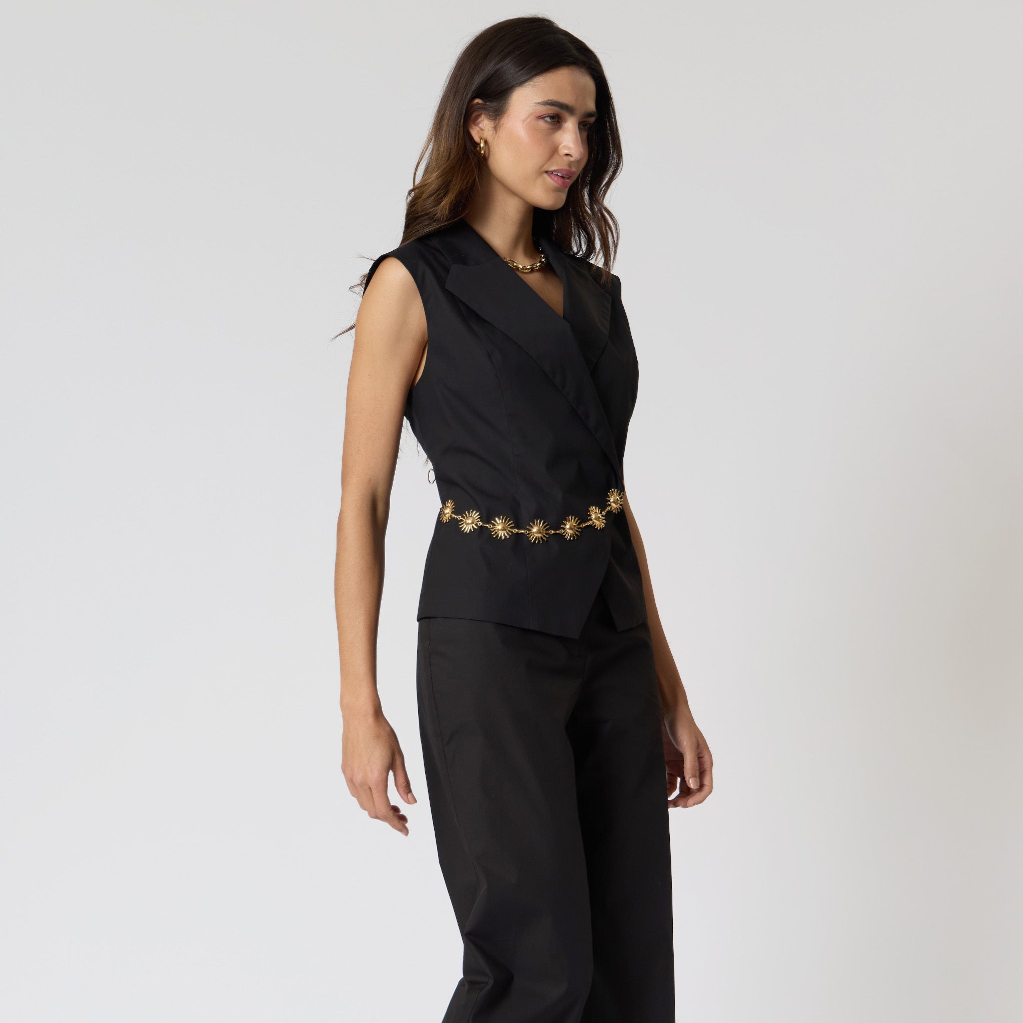 Blusa Negra con Cinturon