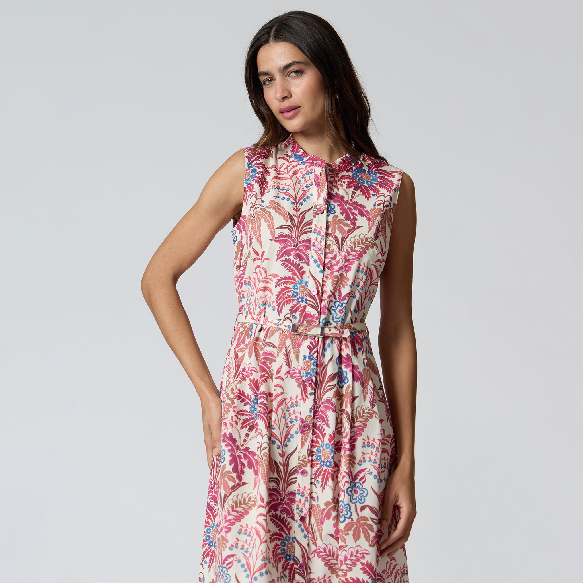 Vestido Estampado con Cinturón