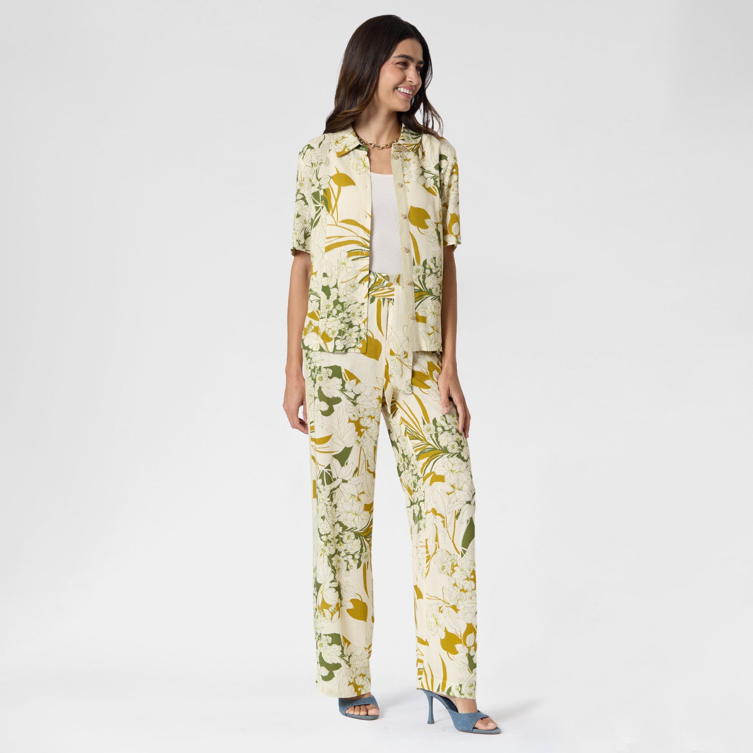 Pantalón Beige Estampado