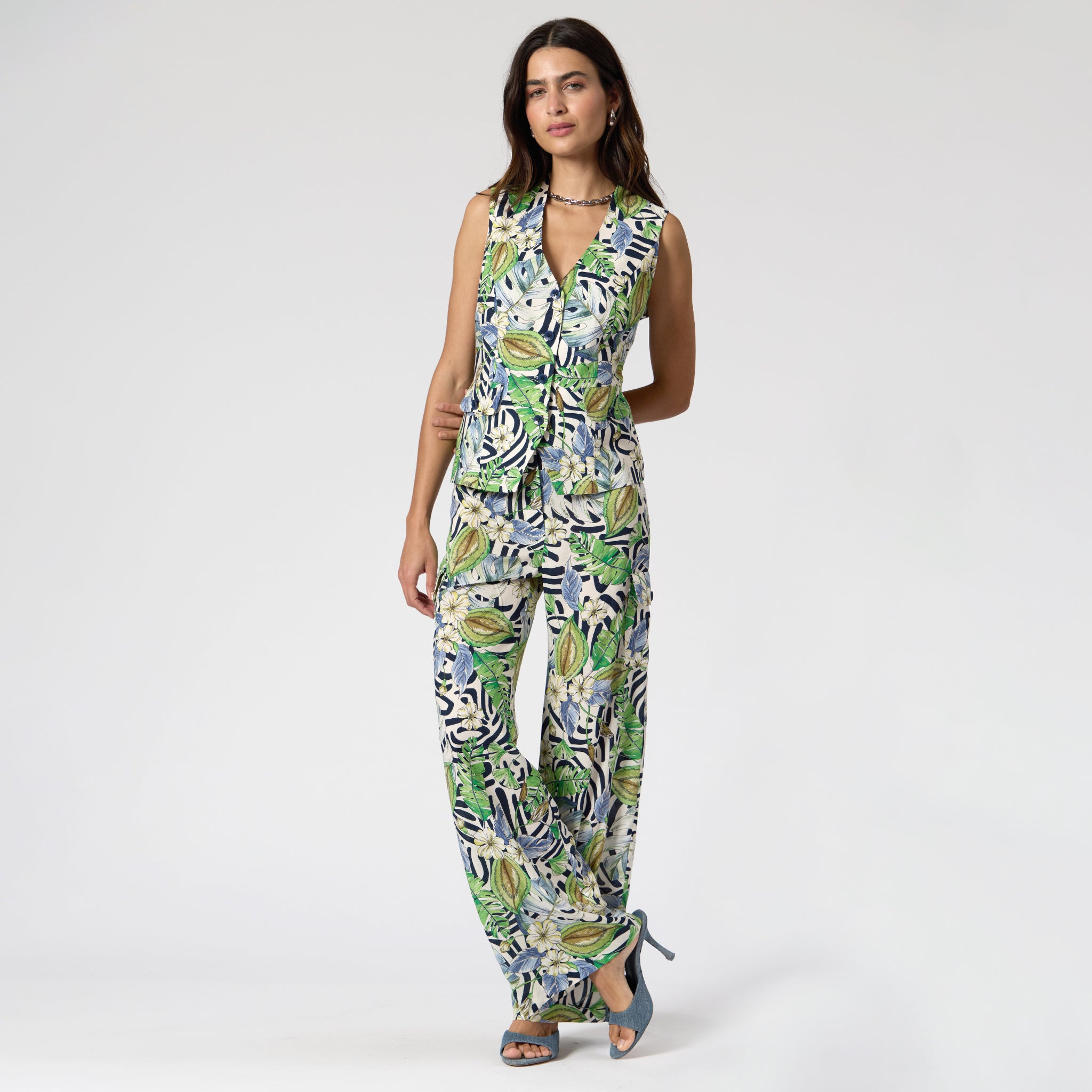 Pantalón Hueso Estampado