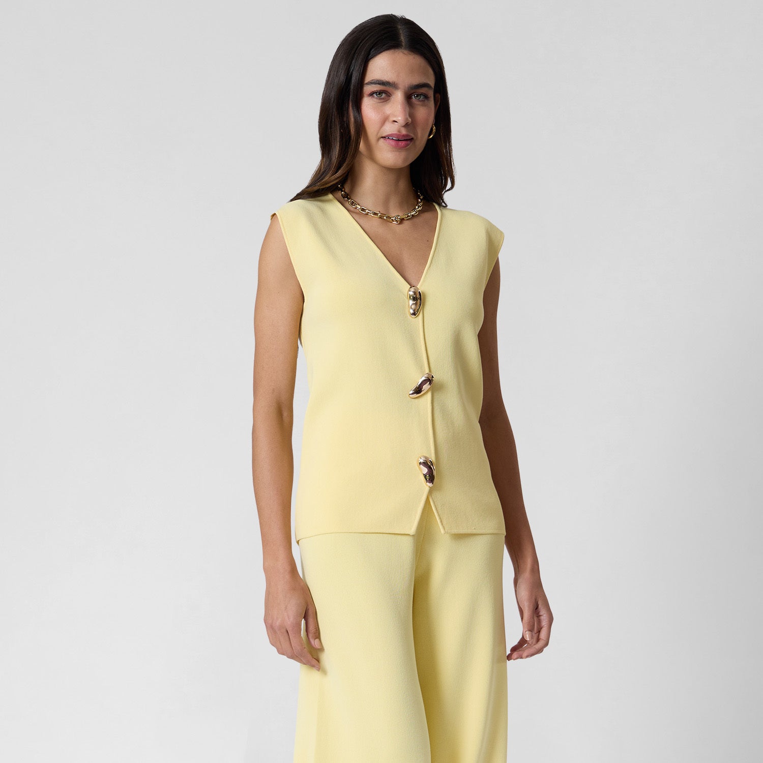 Chaleco de Punto Amarillo