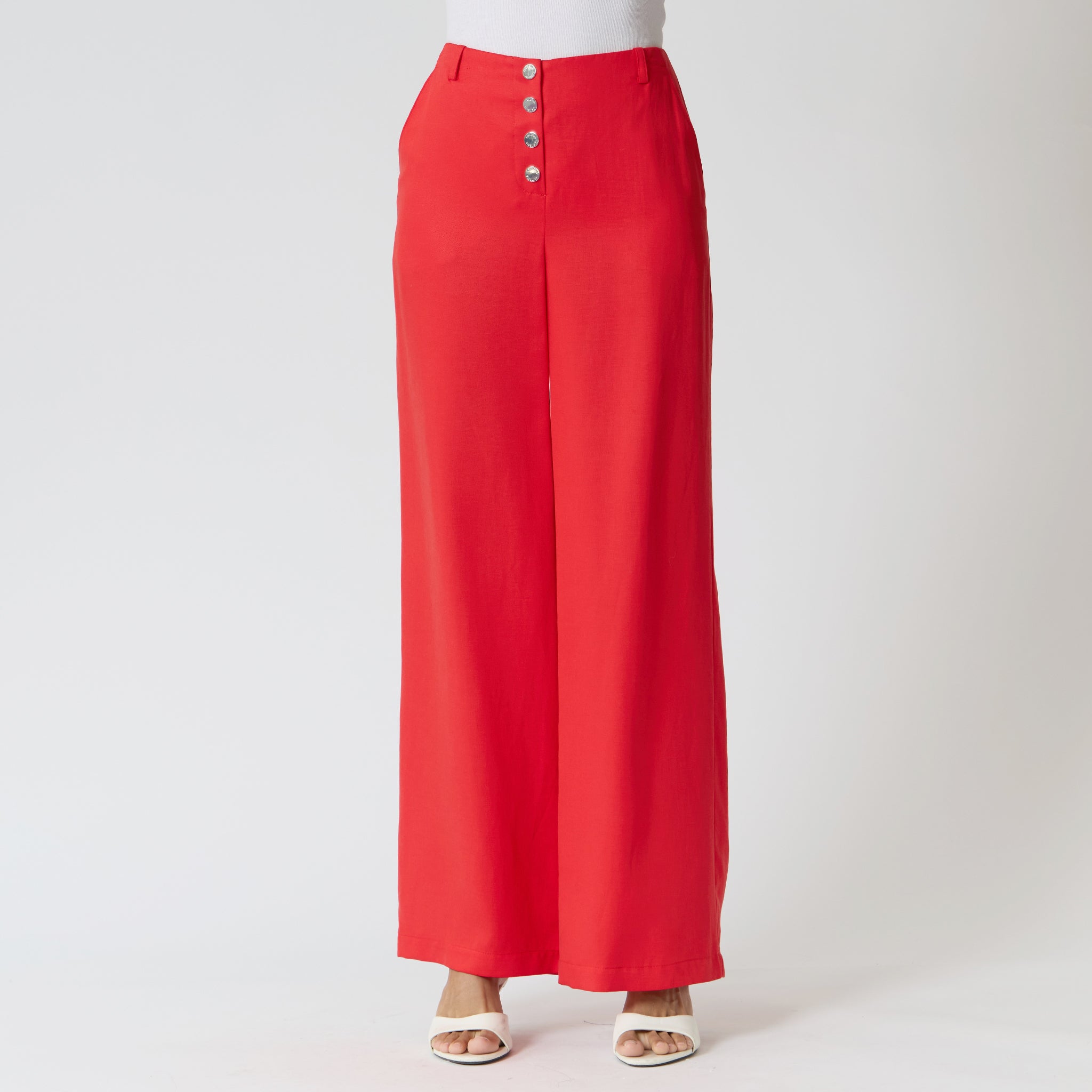 Pantalón Rojo Cintura Alta