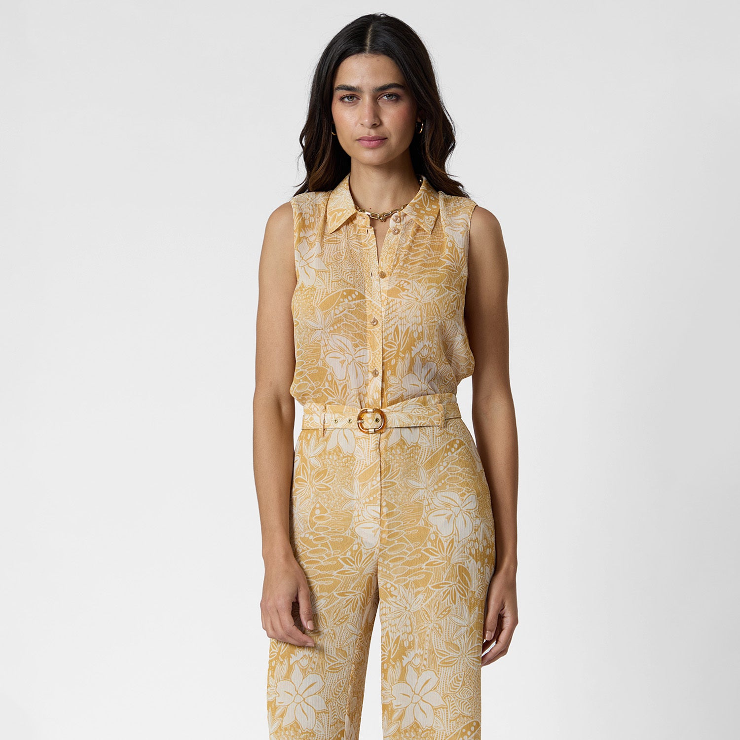 Blusa Amarilla Estampada