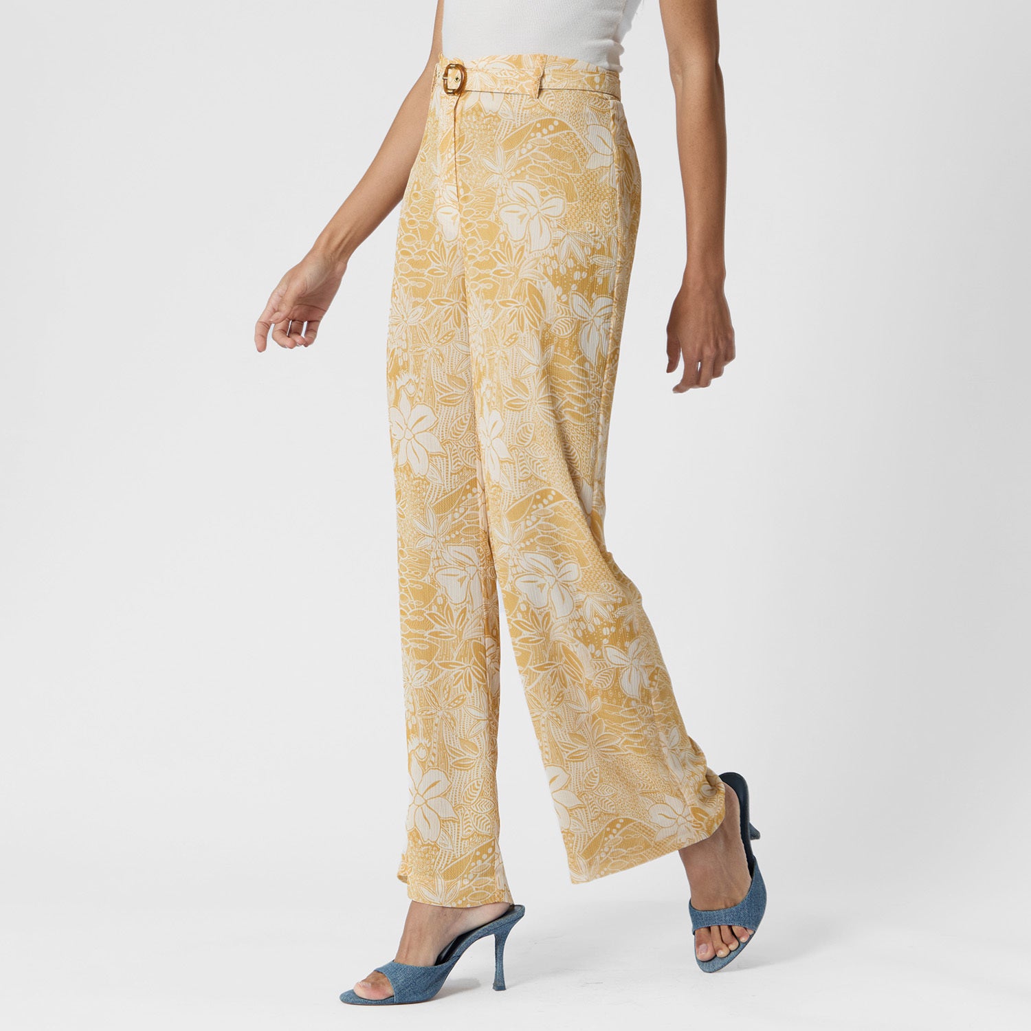 Pantalón Amarillo Estampado