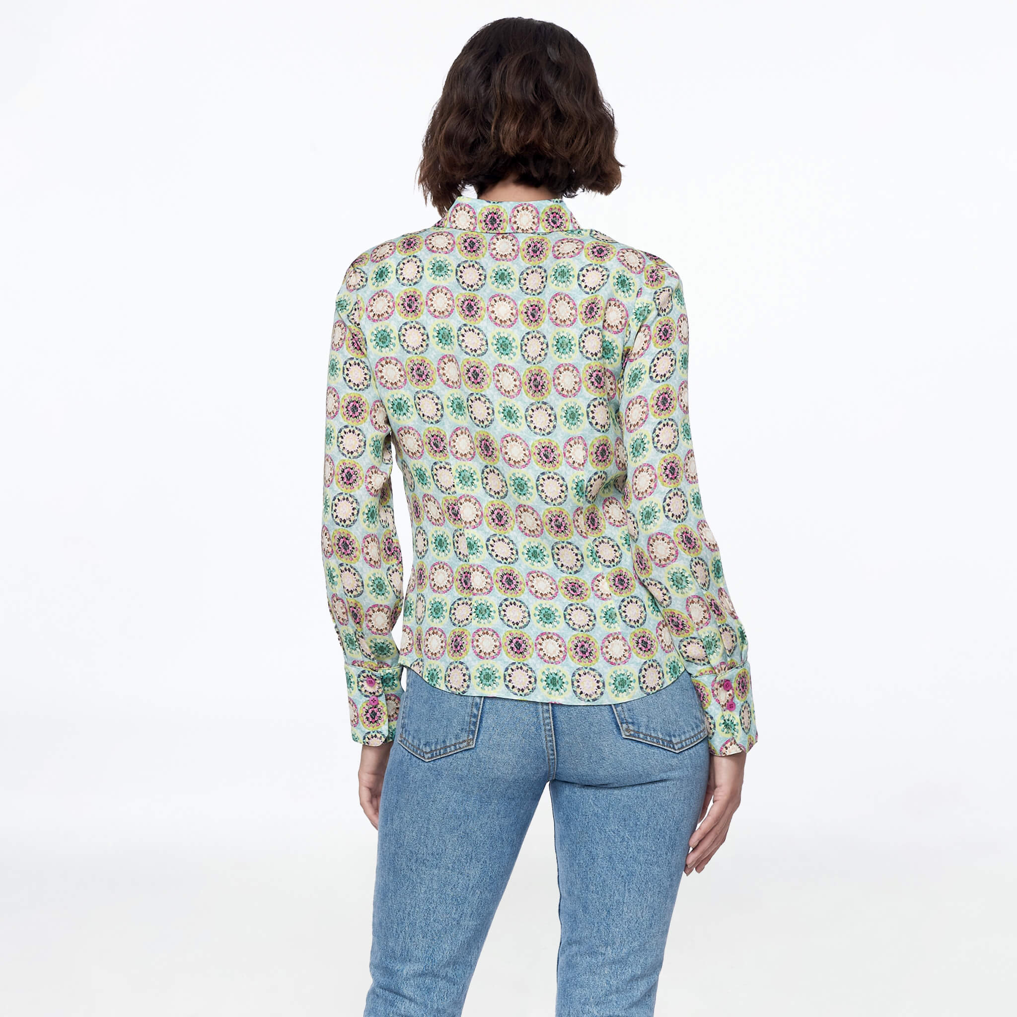 Blusa verde estampada