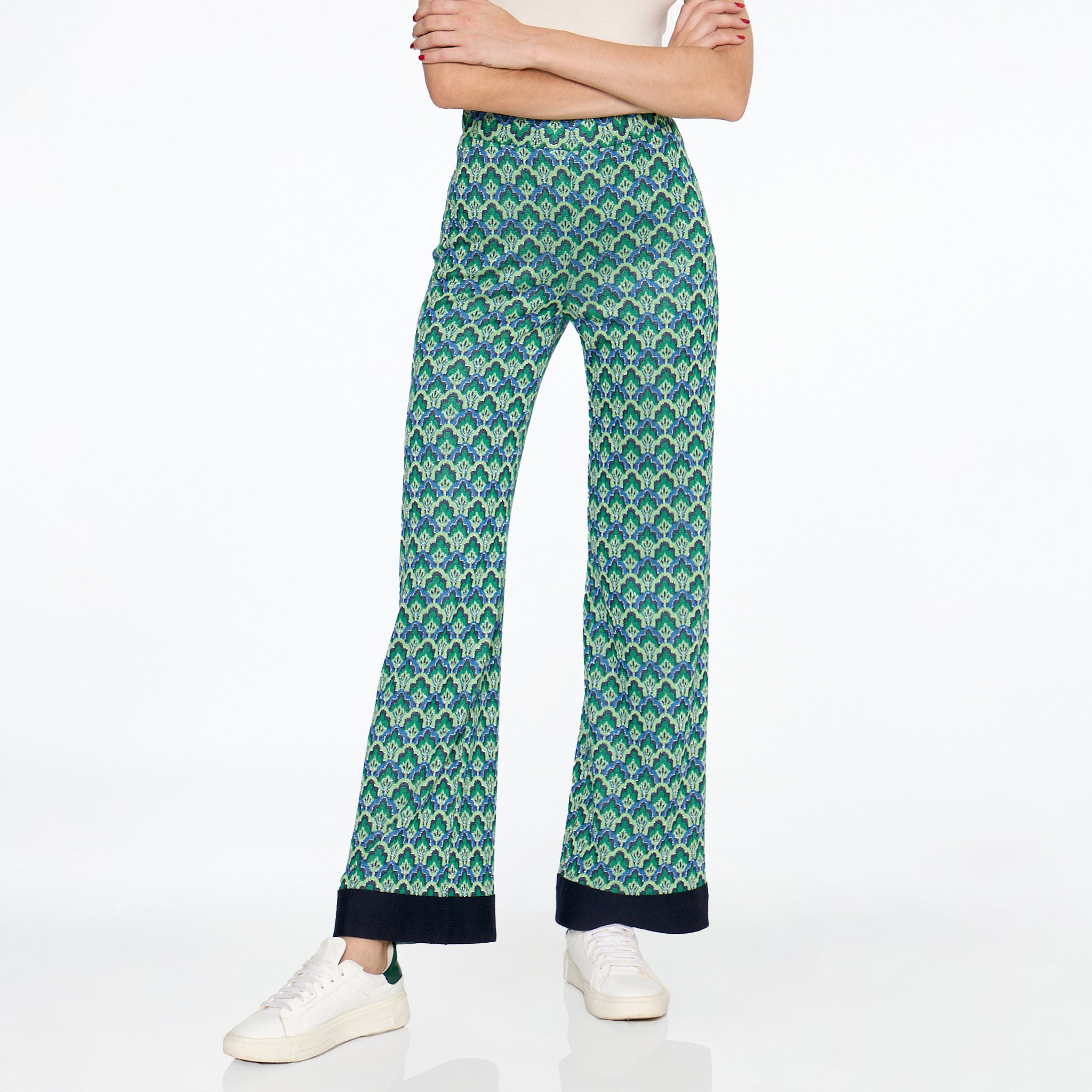 Pantalón verde estampado