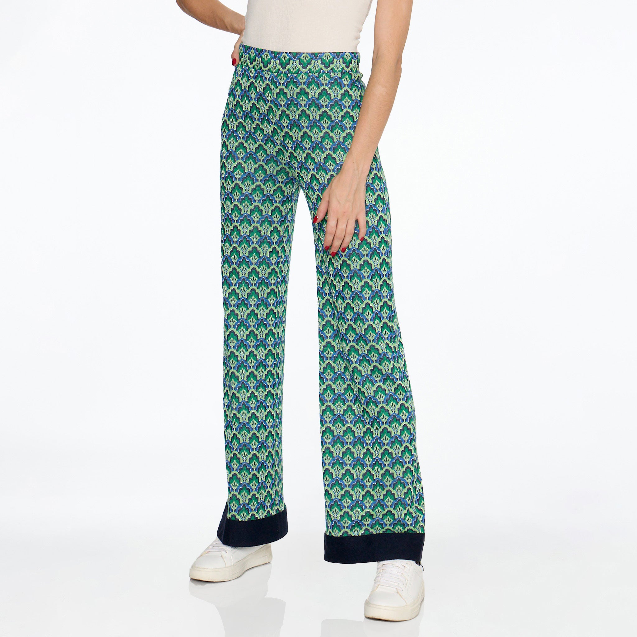 Pantalón verde estampado