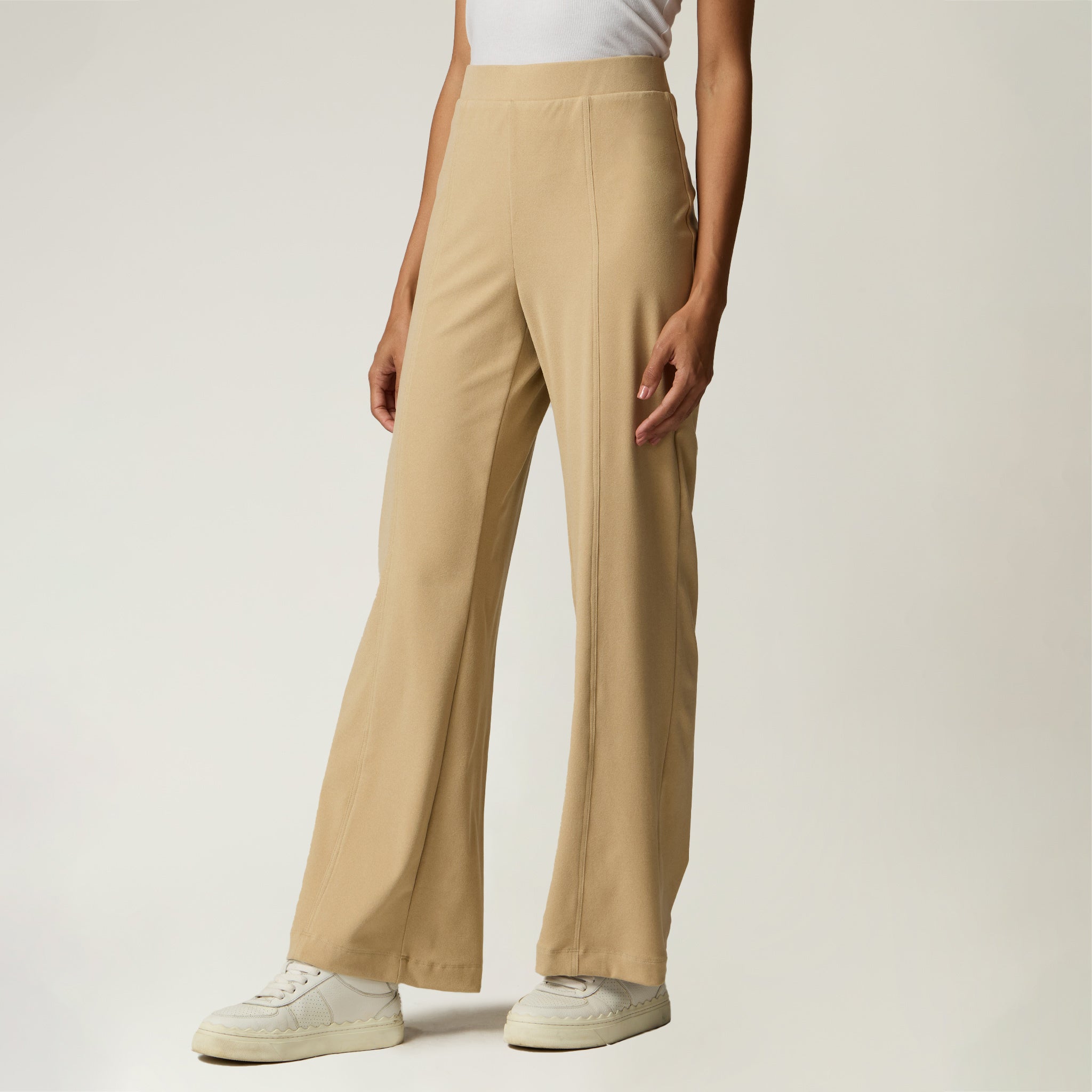 Pantalón Beige Alforzas Frente