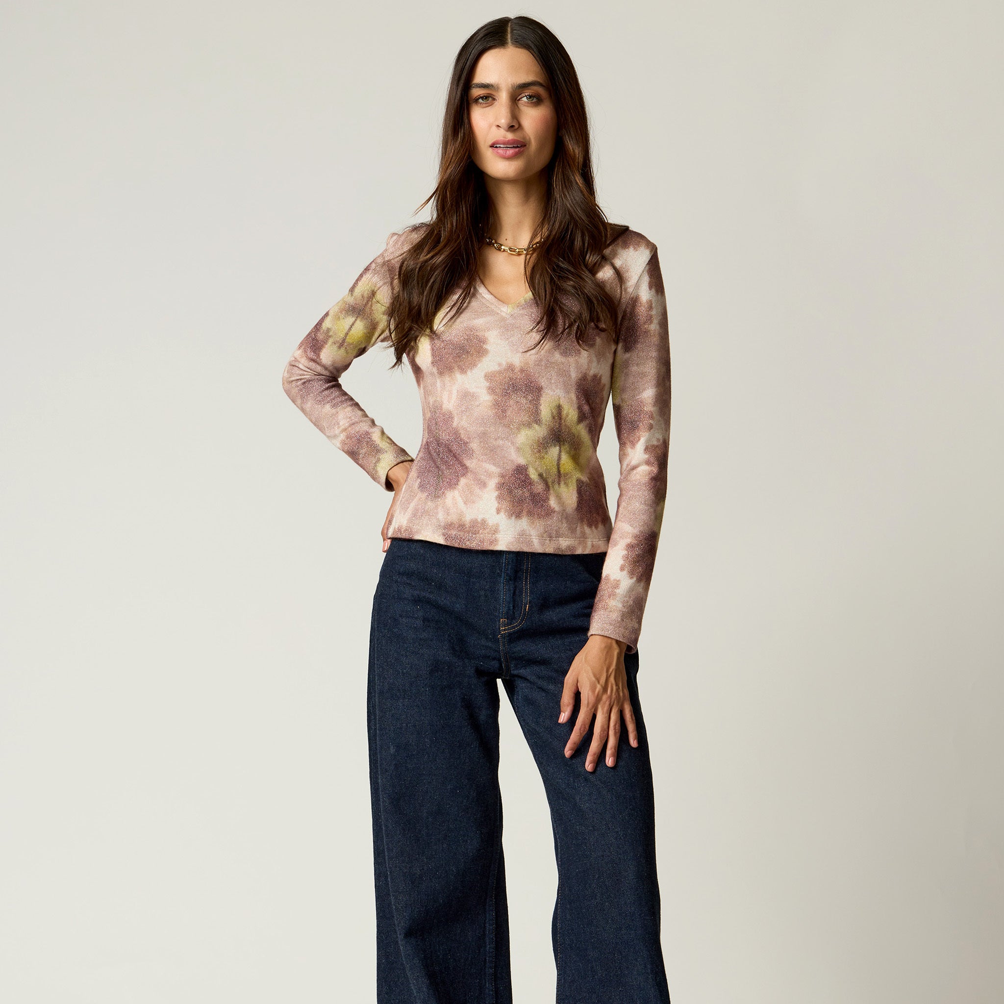 Blusa Estampada mujer Beige