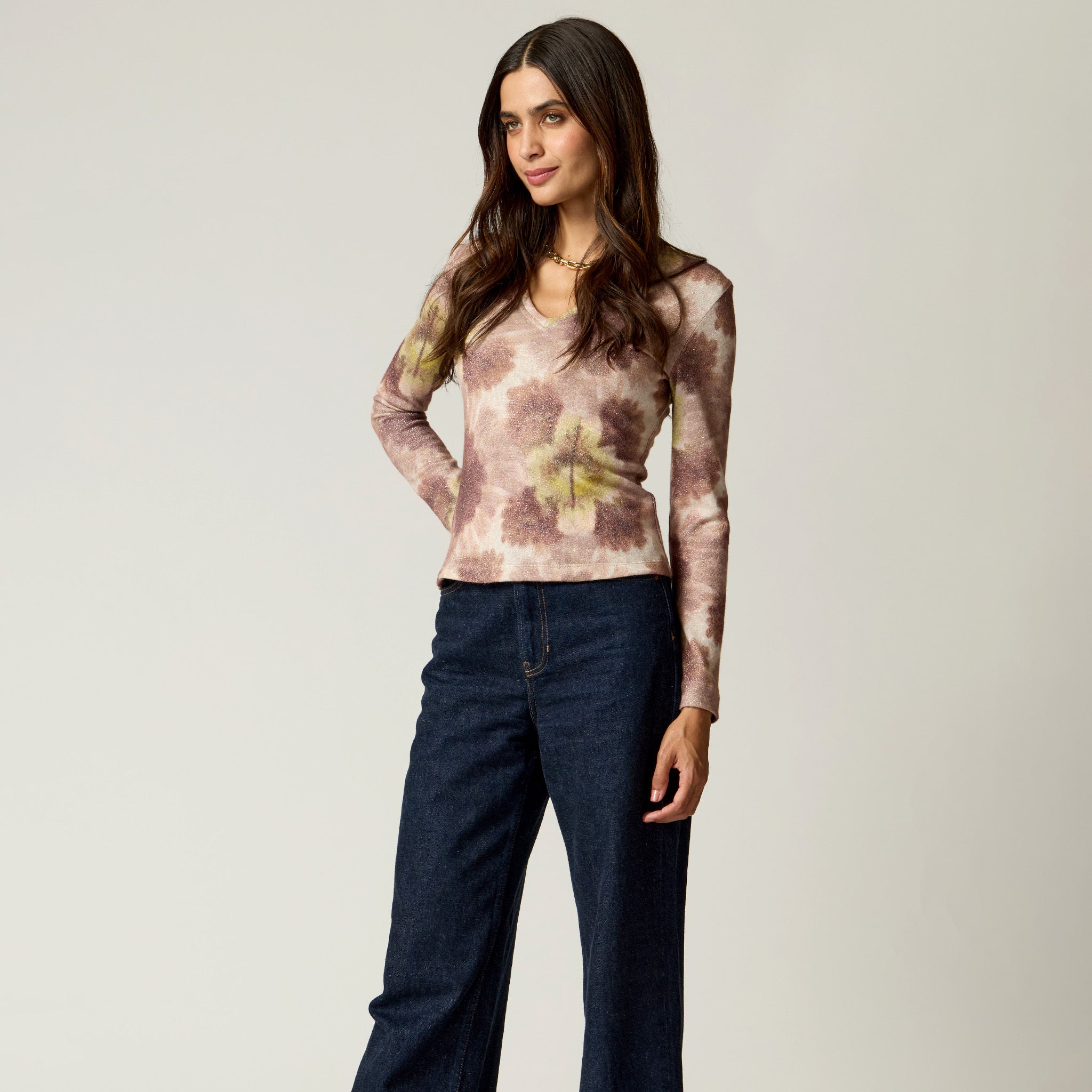 Blusa Estampada mujer Beige