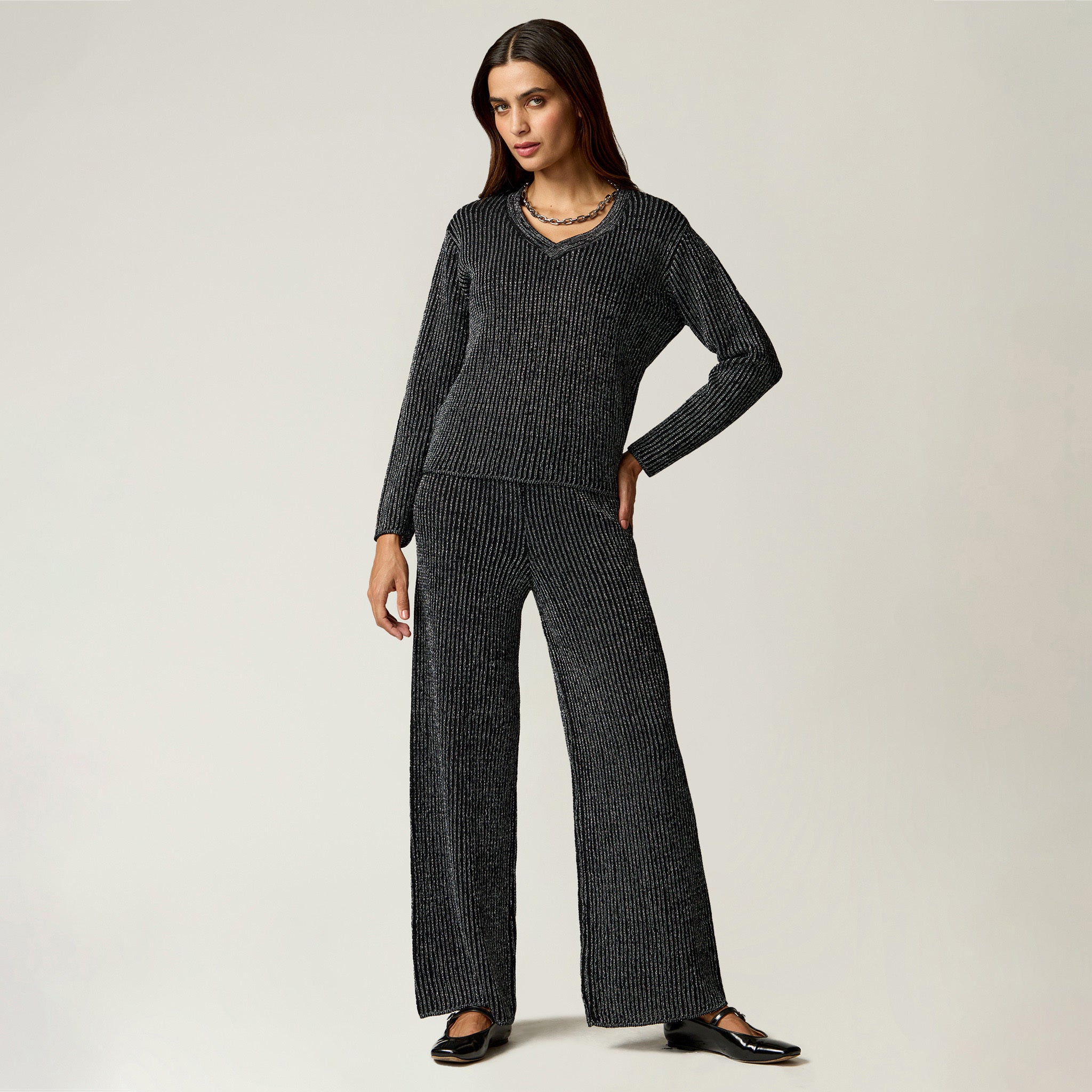 Pantalón Negro Lurex Elastico