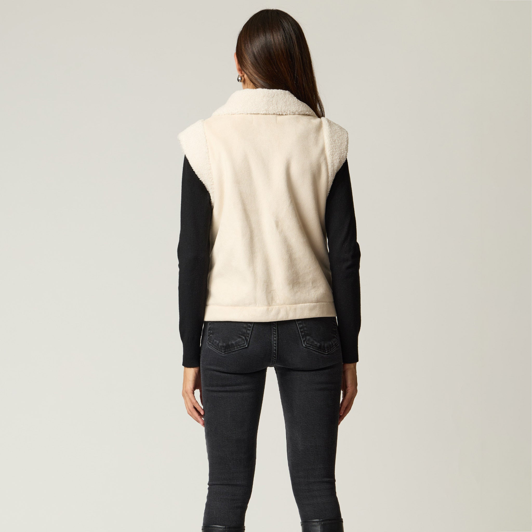 Chaleco Hueso Gamuza y Borrega