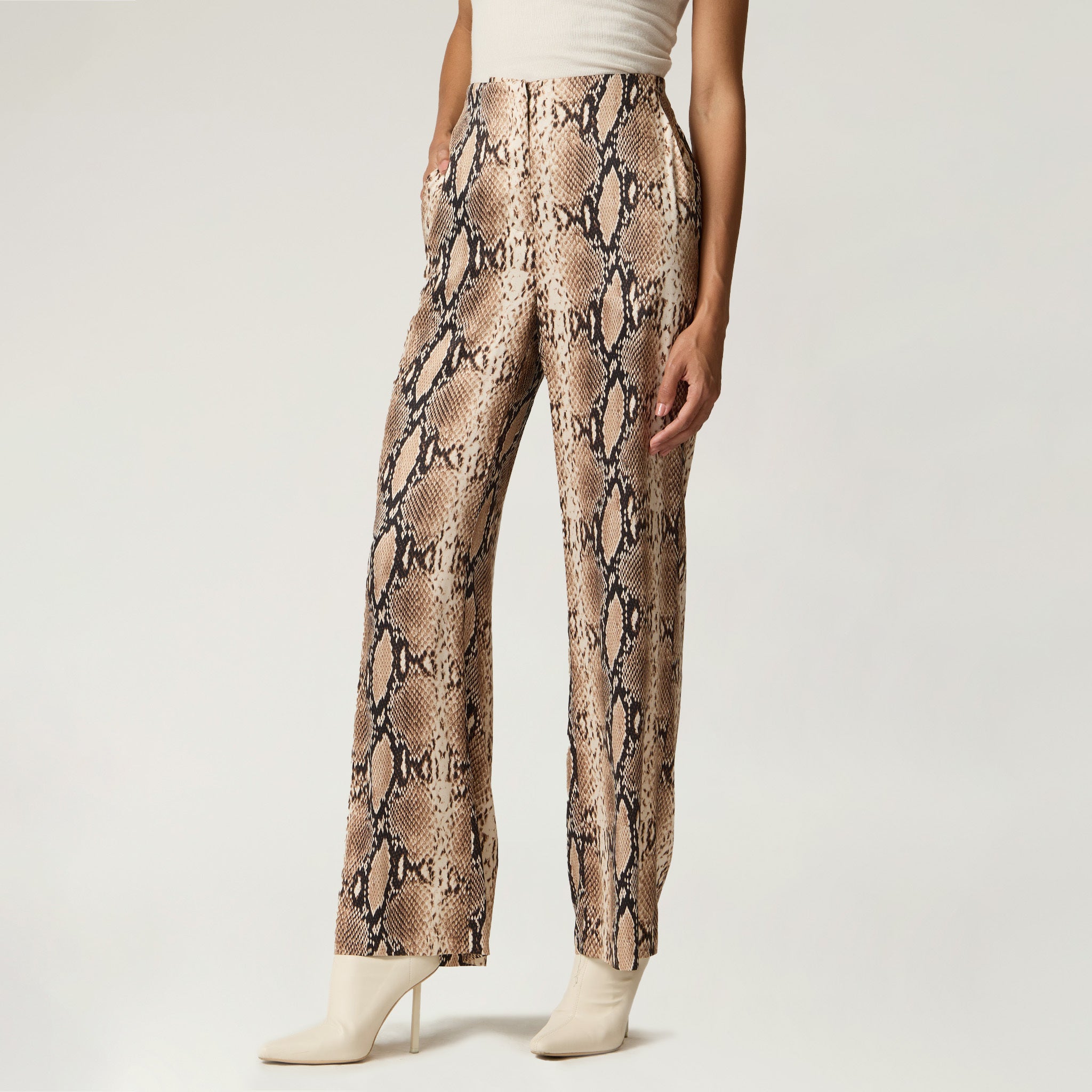 Pantalón Print Vibora Beige Mujer