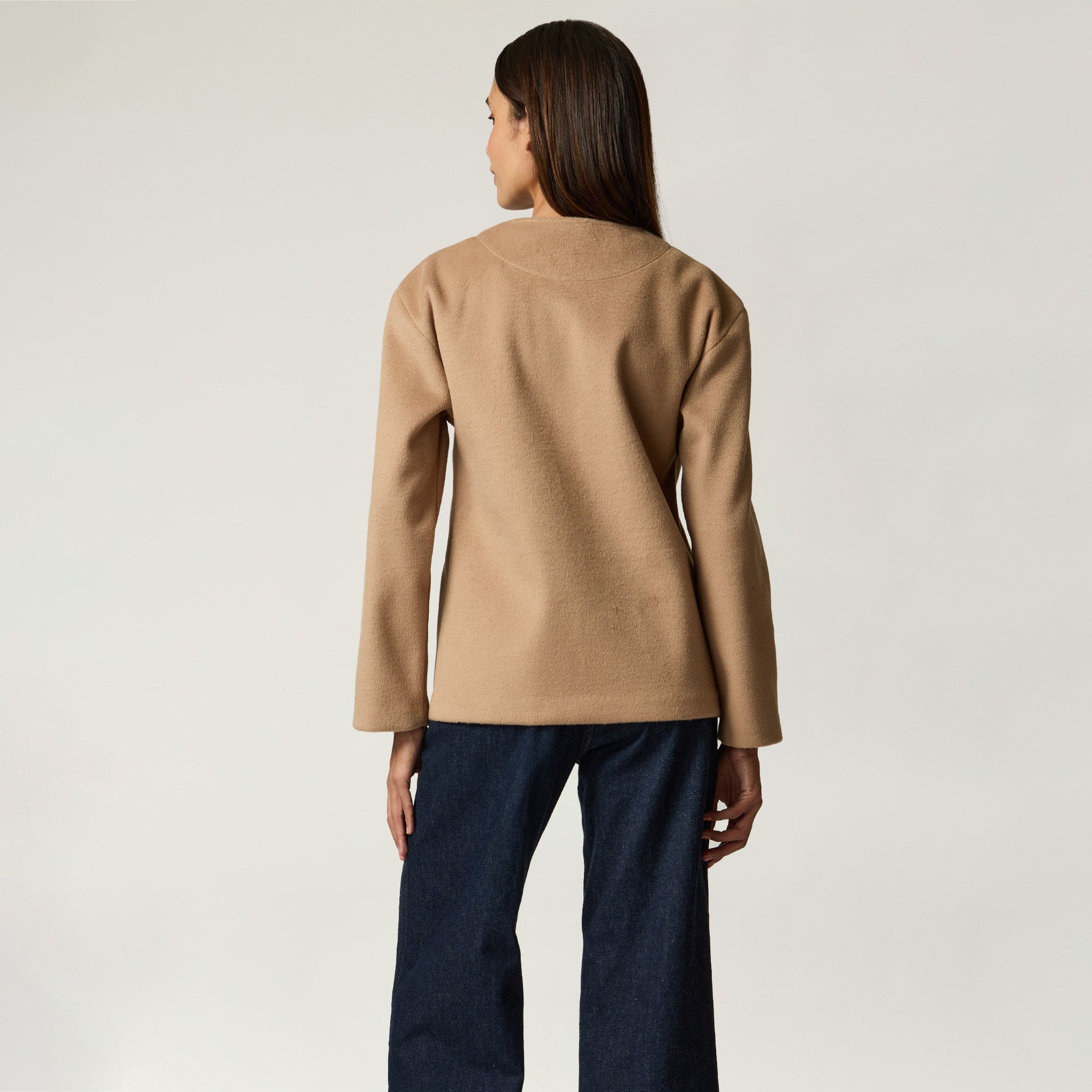 Blazer Beige Oversized Mujer