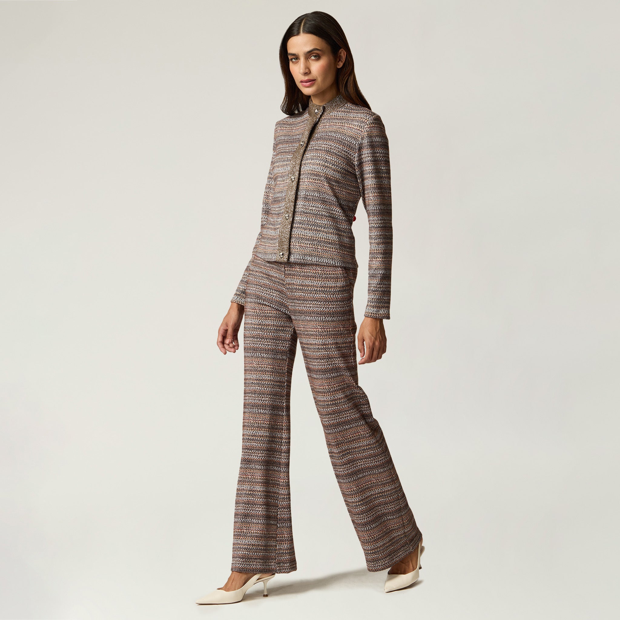 Suéter Café Estampado con Lurex Mujer