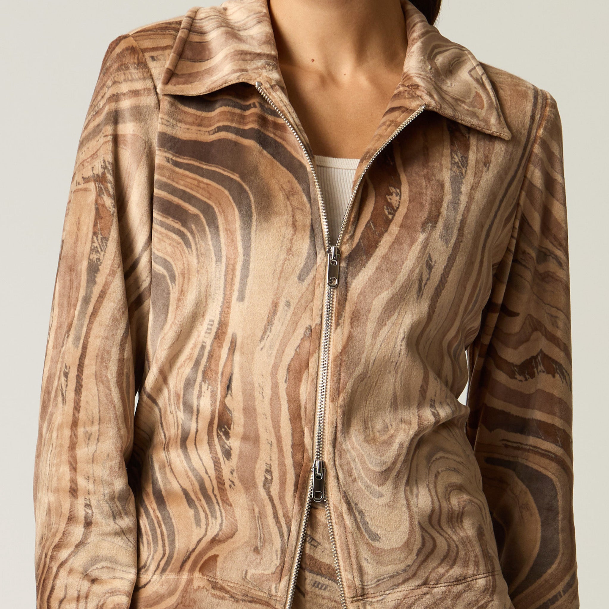 Chamarra Terciopelo Beige