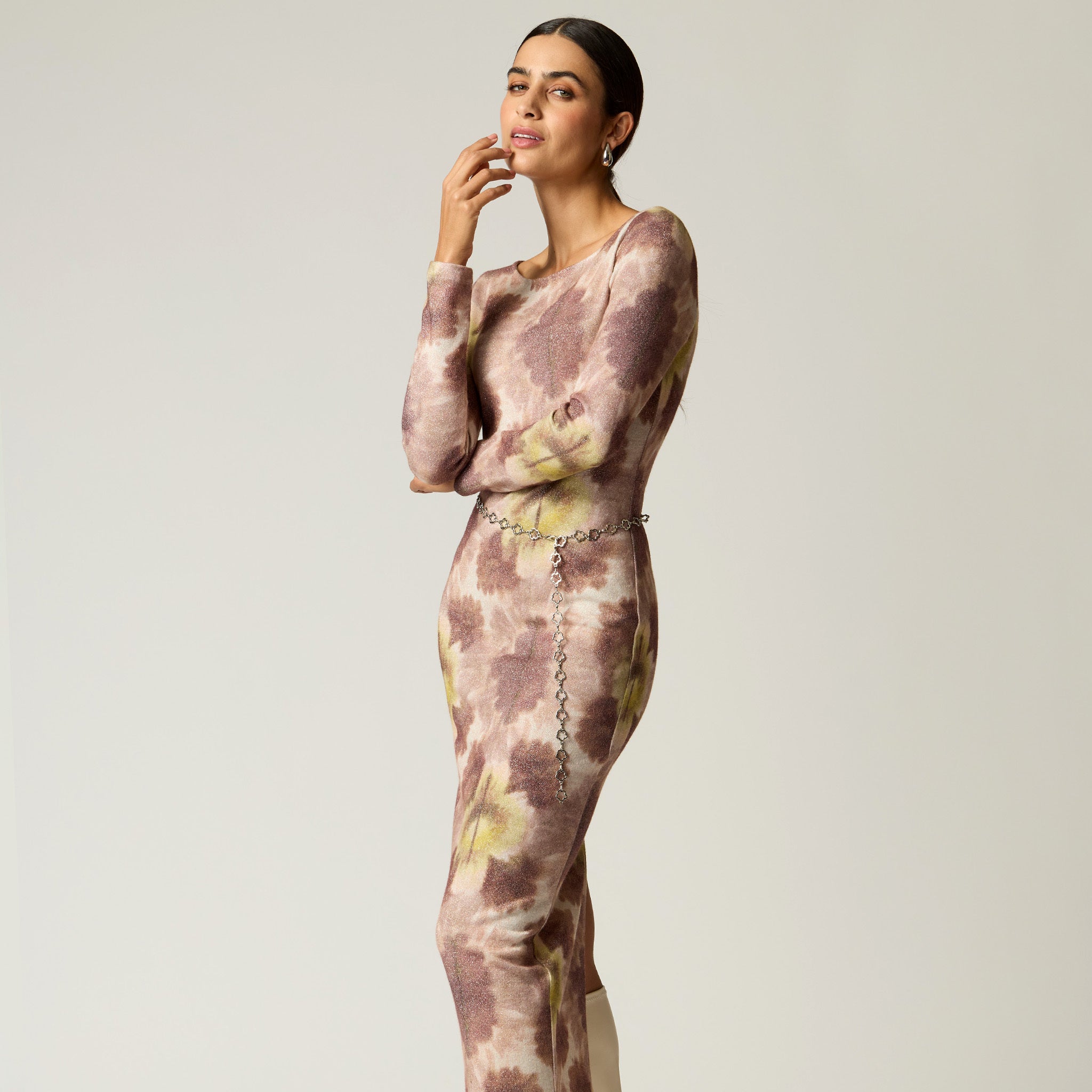 Vestido Beige con Abertura