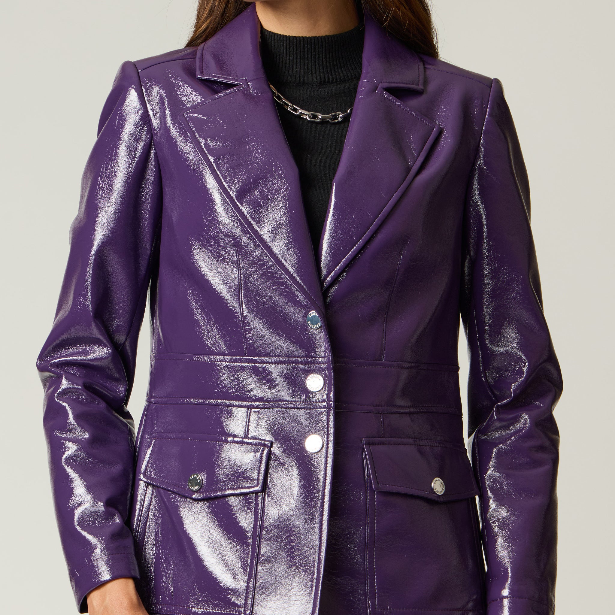 Chamarra Morado Tacto Piel