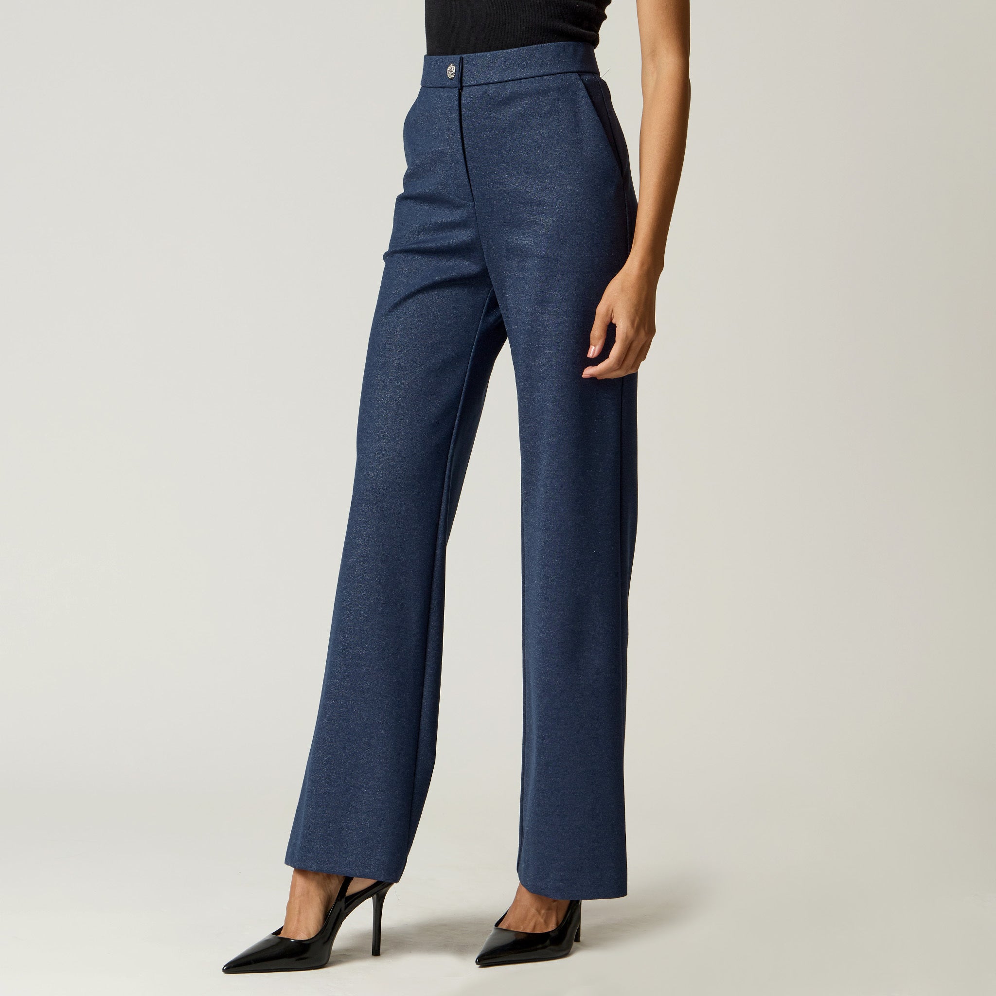 Pantalón con Lurex Azul