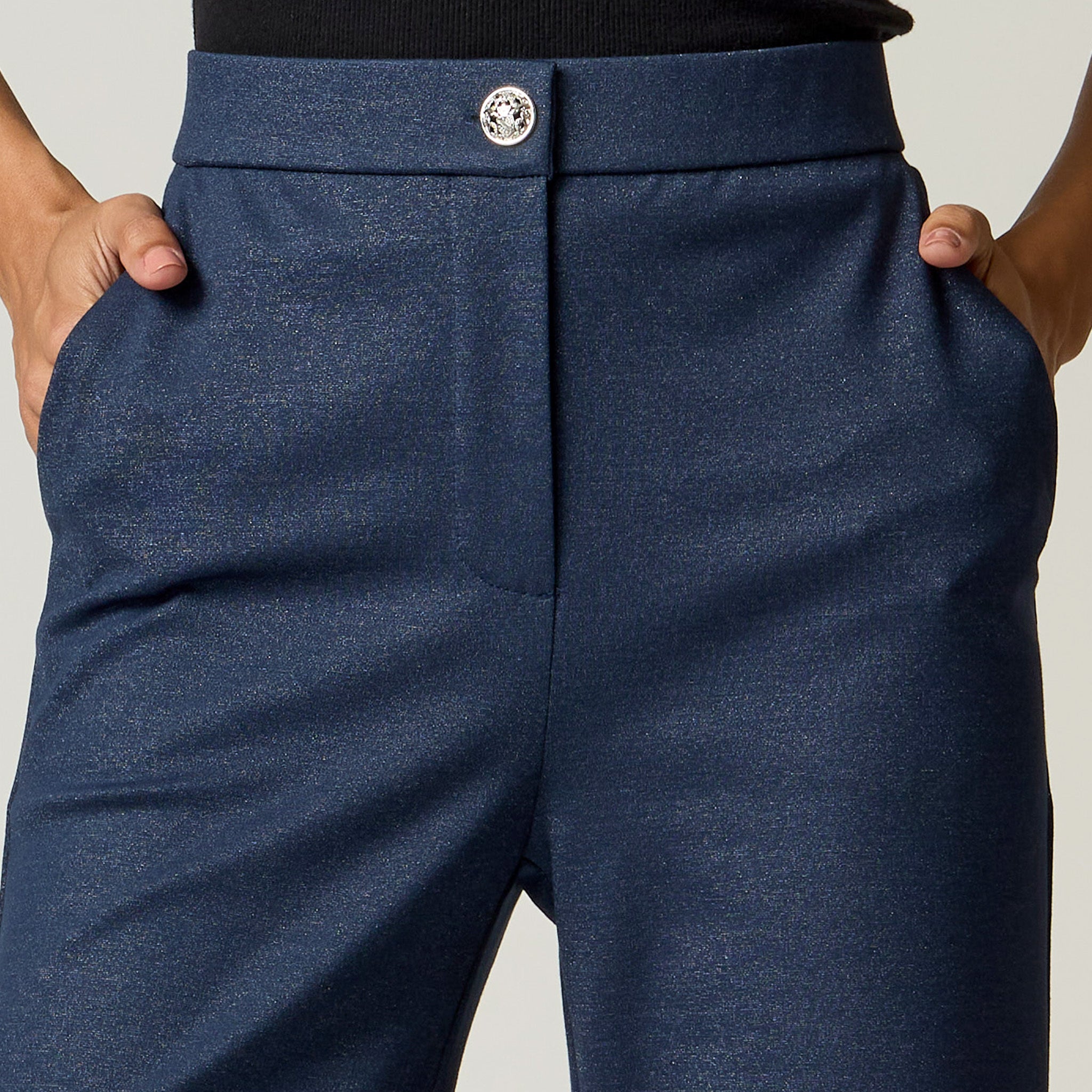 Pantalón con Lurex Azul