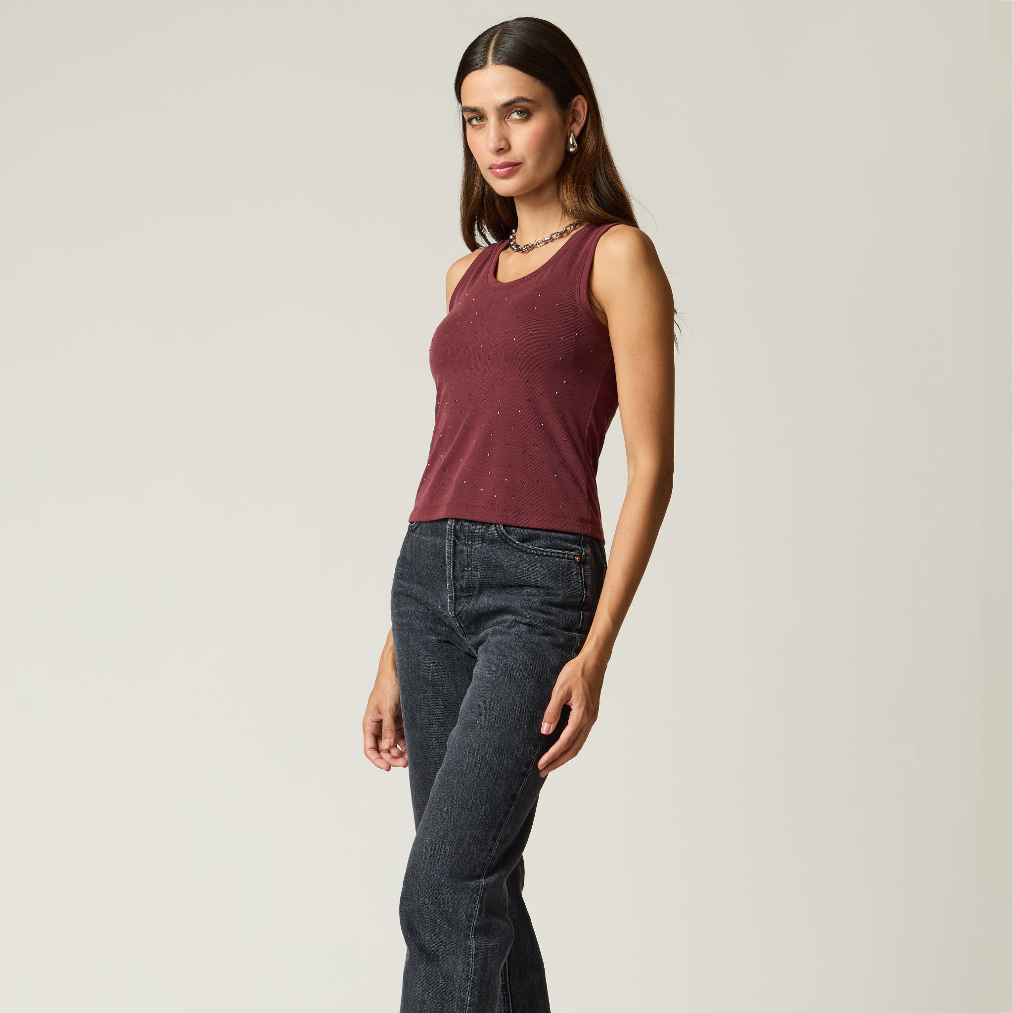 Top Liso Con Transfer Mujer