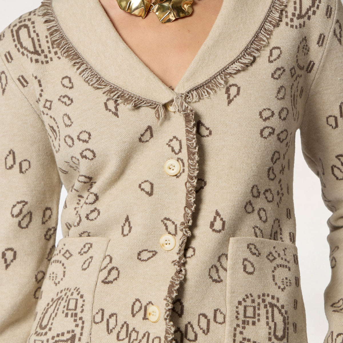 Suéter Beige Estampado
