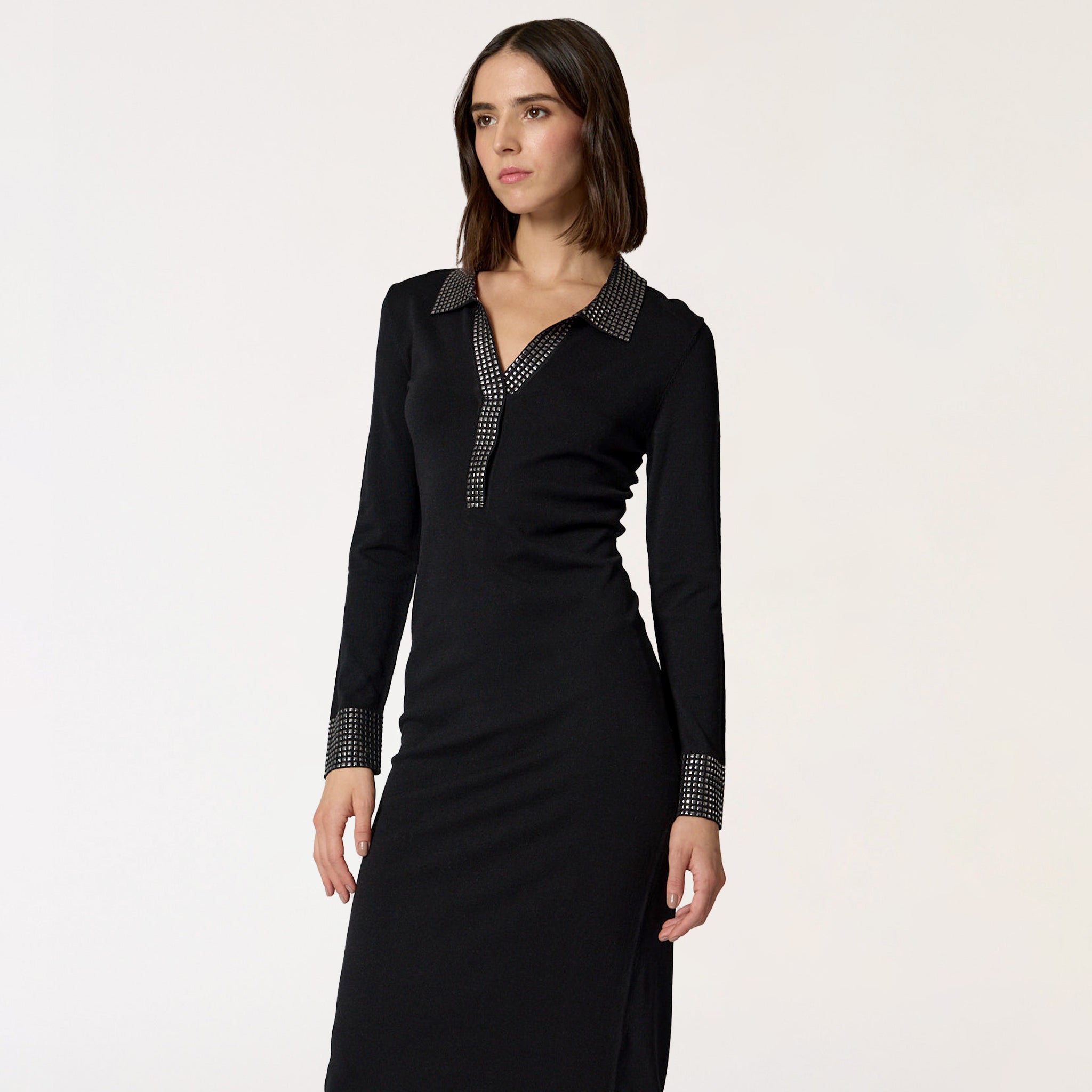 Vestido Largo de Punto Negro