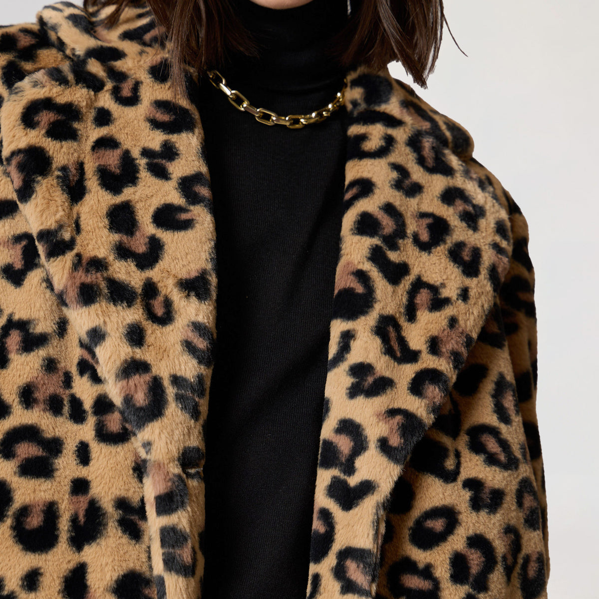 Abrigo Peluche Animal Print