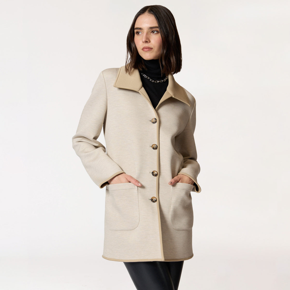 Abrigo Liso Beige