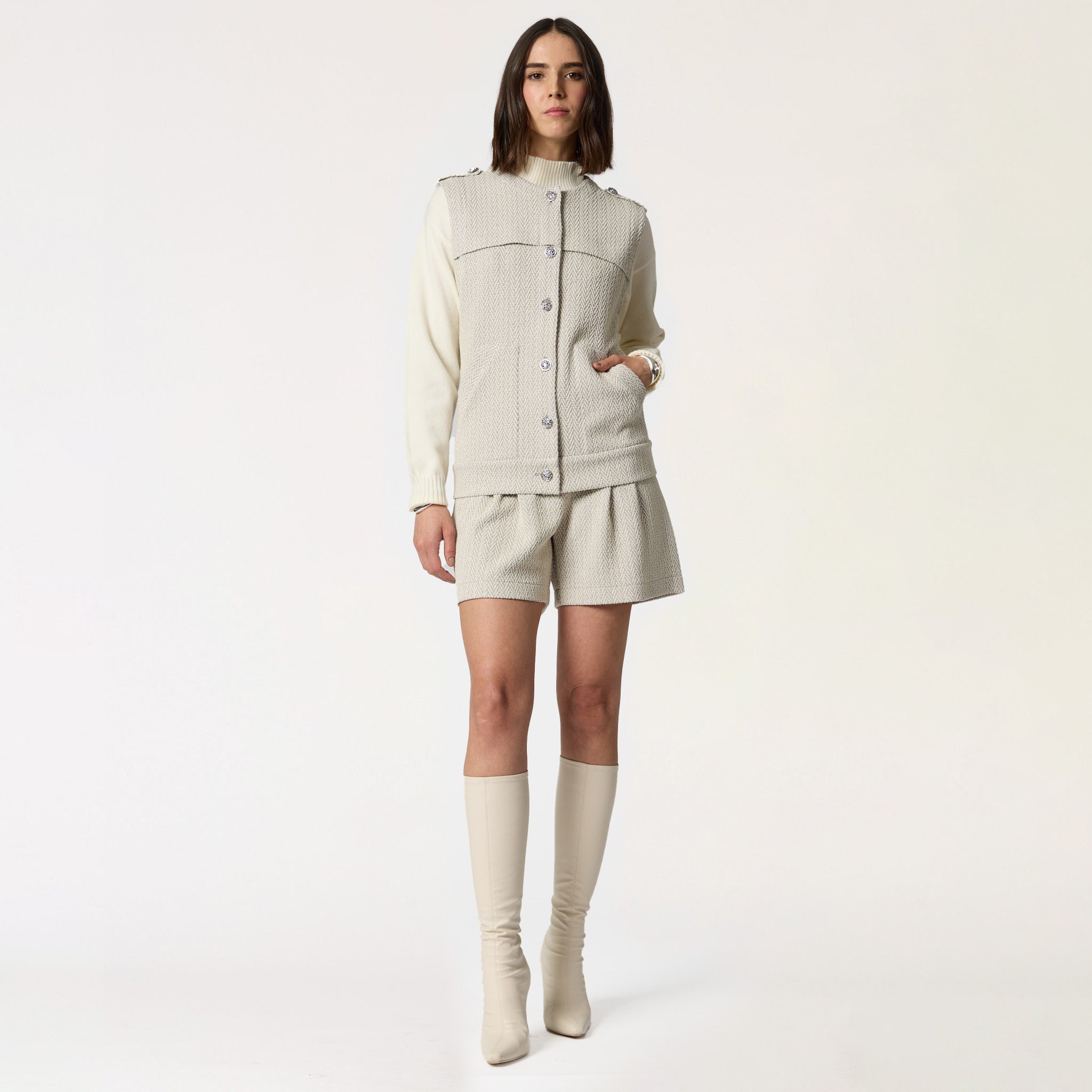 Chaleco Gris Estampado