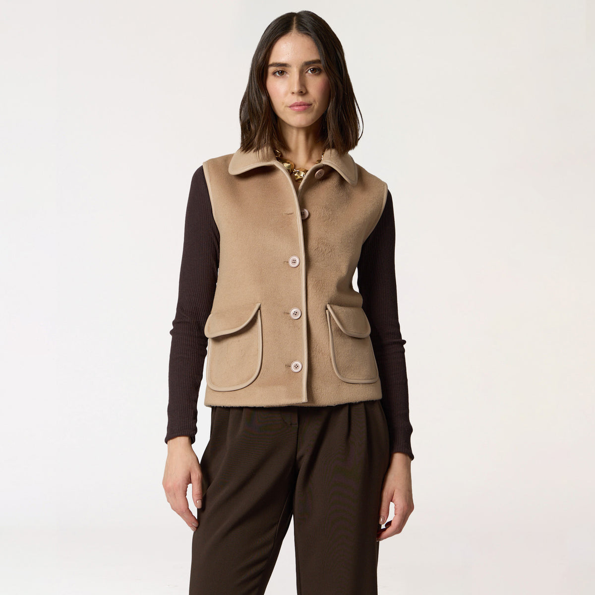 Chaleco Liso Beige