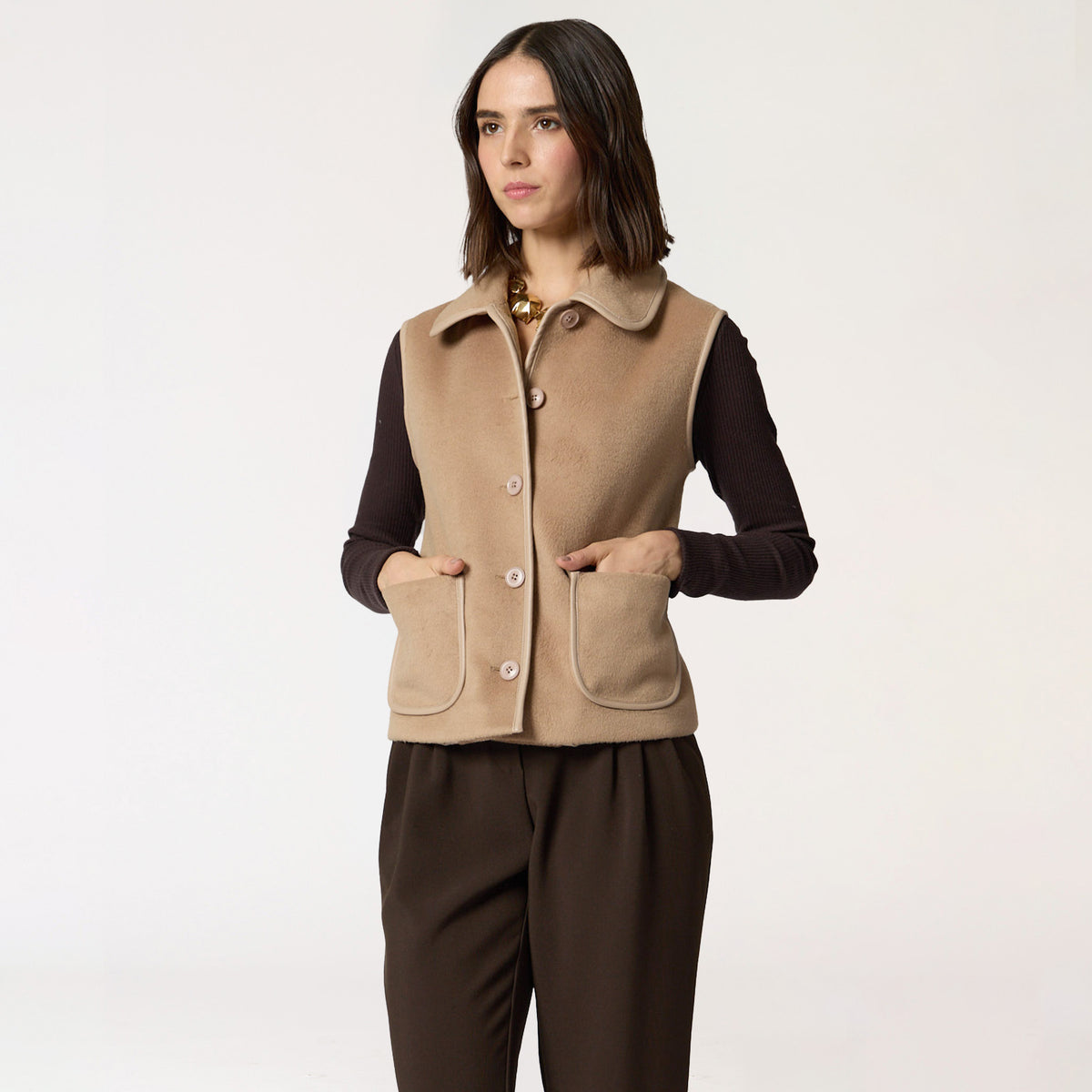 Chaleco Liso Beige